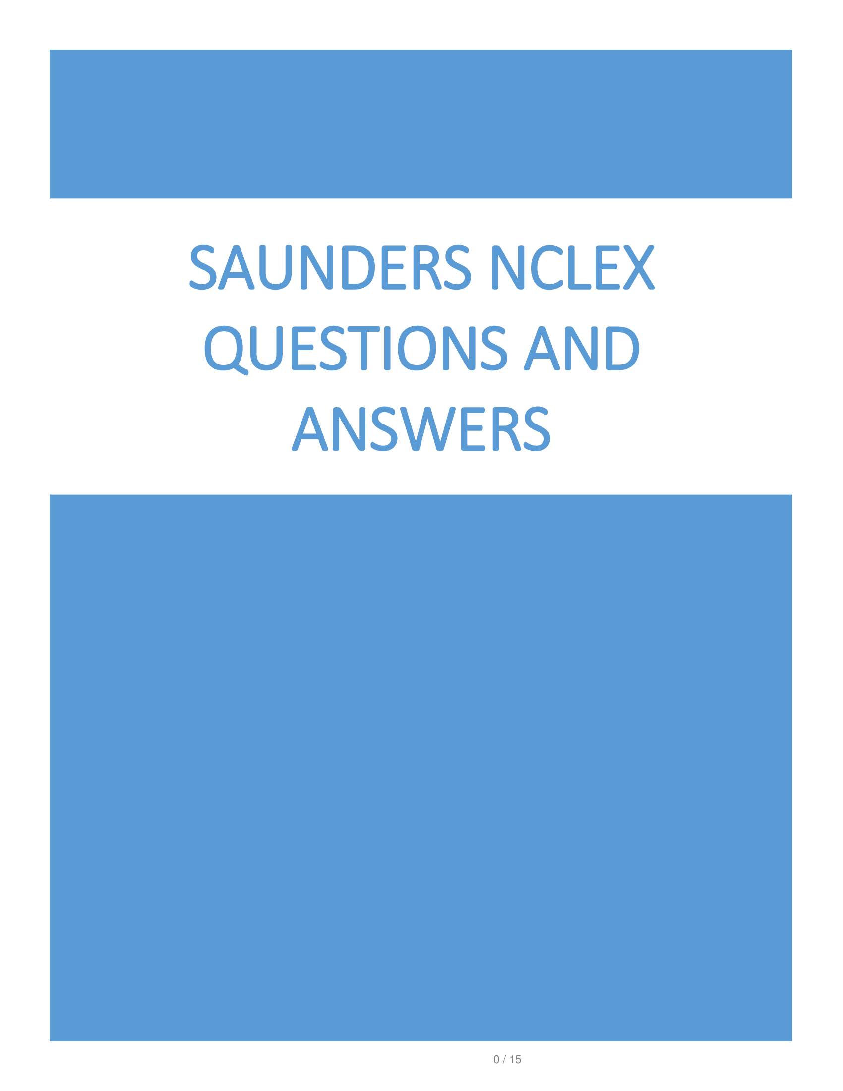 Saunders NCLEX Questions And Answers Reviewed Fluids and electrolytes 2026