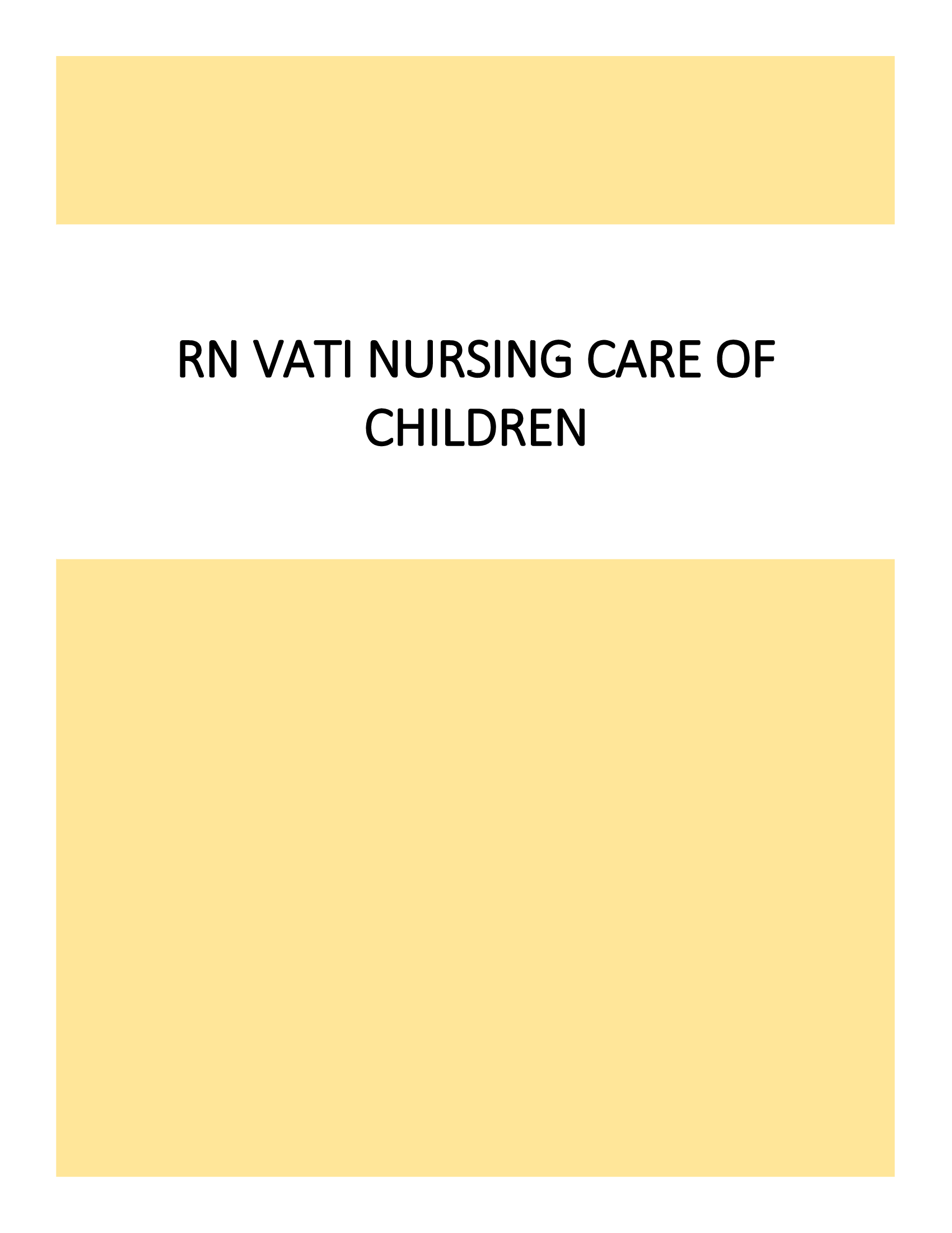 RN VATI Nursing Care of Children 2026 Exam Assessment