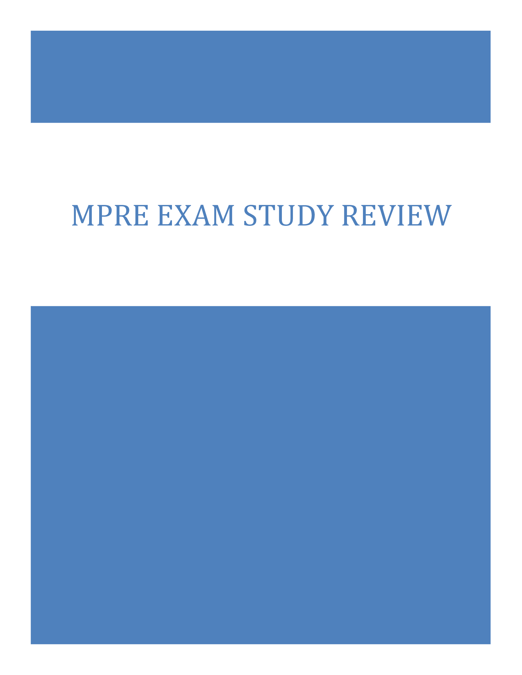 MPRE Exam Study Review (BarBri)