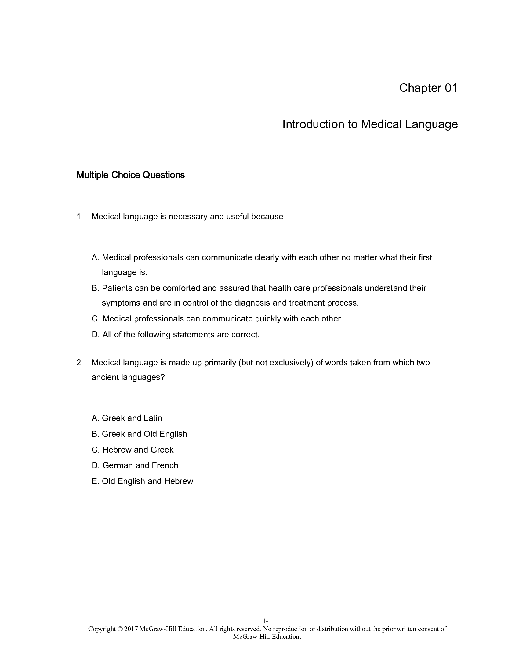 Test Bank for Medical Terminology An Accelerated Approach by Jones