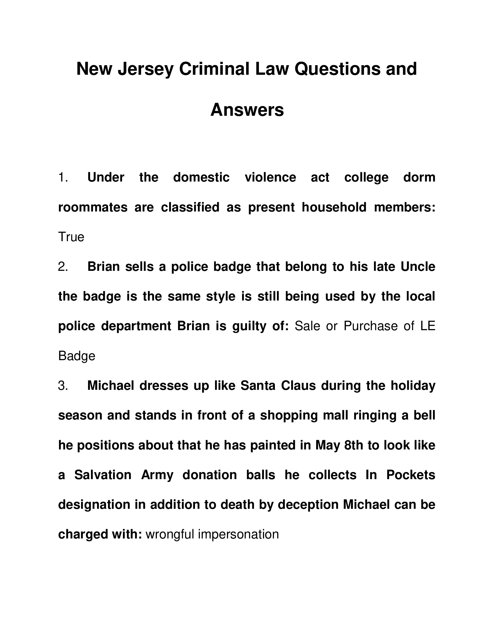 Mastering New Jersey Criminal Law, A Comprehensive Guide to the Final Exam