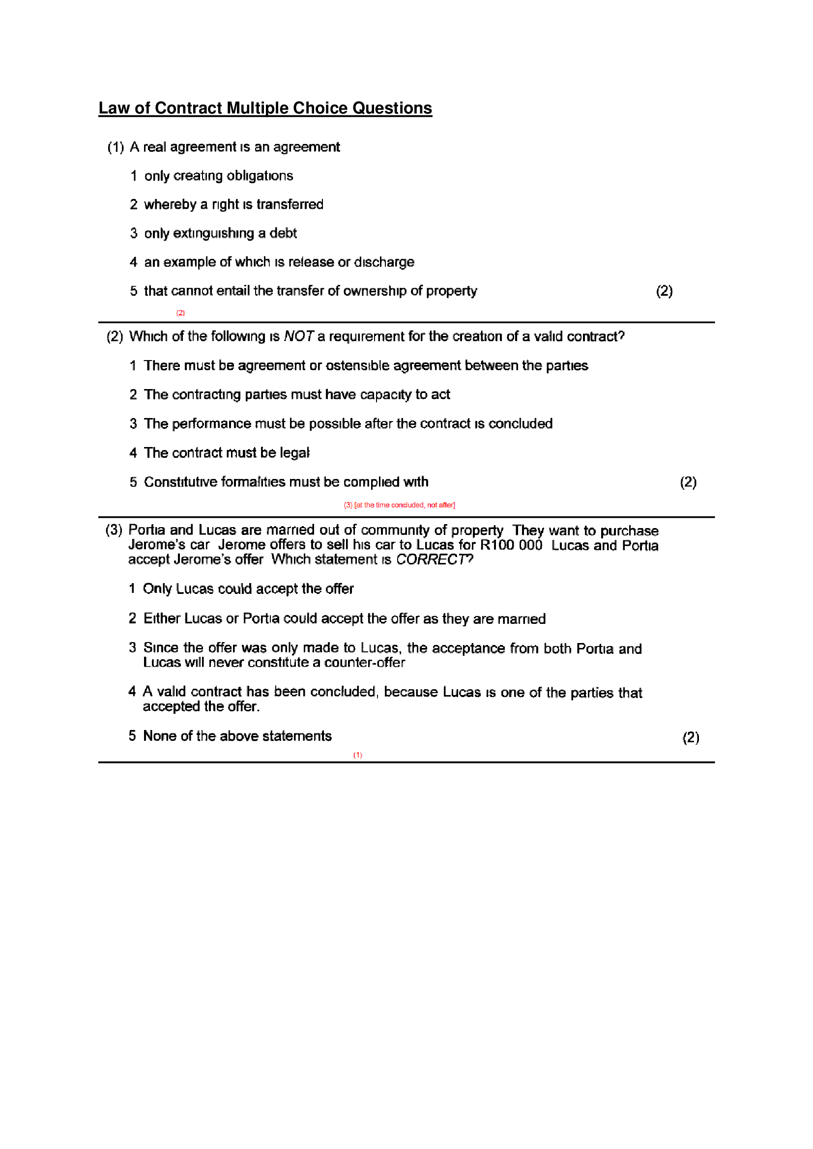 PVL3702 LAW OF CONTRACT FINAL EXAM REVIEW, BEST FOR REVISION, ALL ANSWERS 100% CORRECT (VERIFIED)