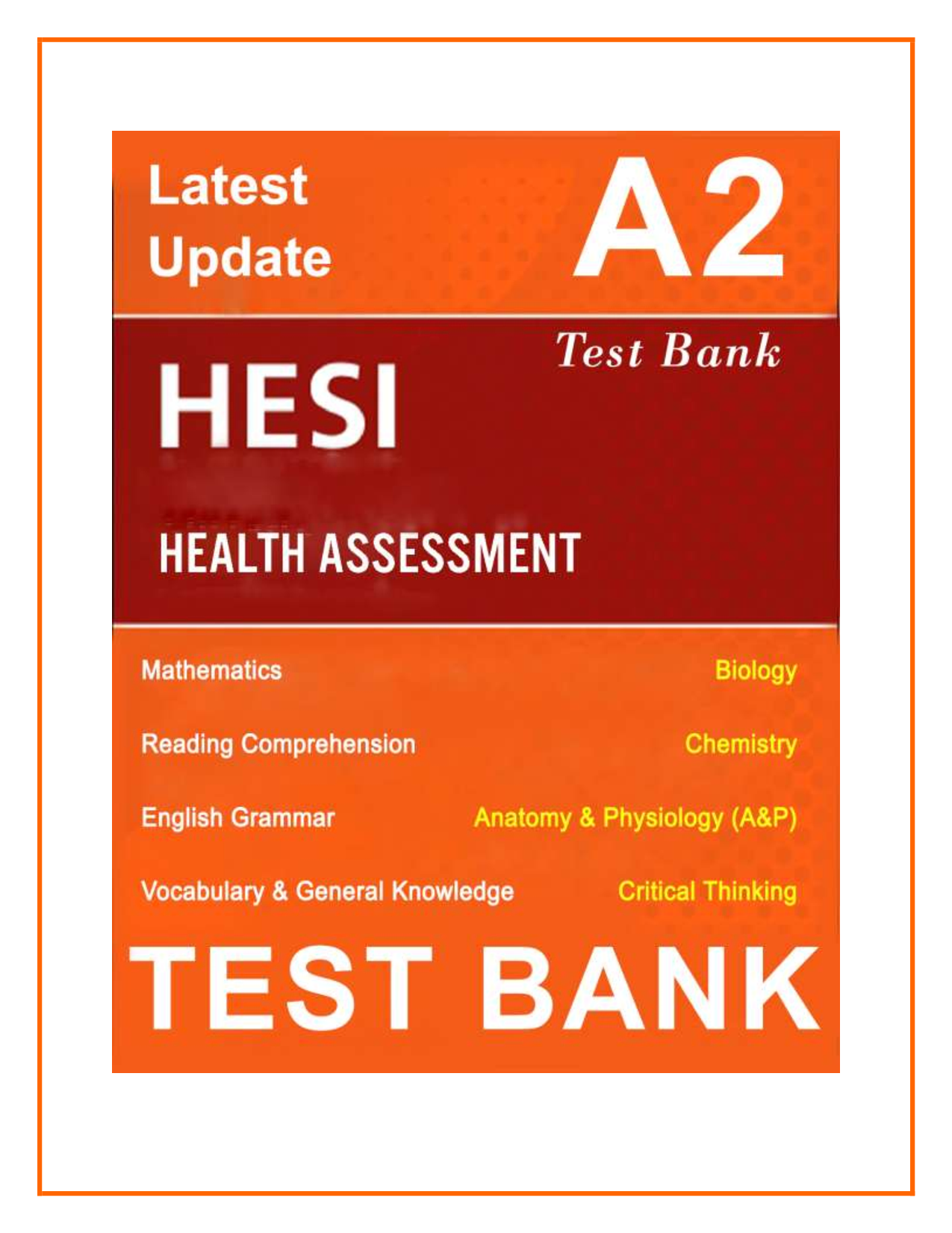 HESI A2 TEST BANK | LATEST UPDATE 2026 | ALL Core Nursing School Entrance Subjects
