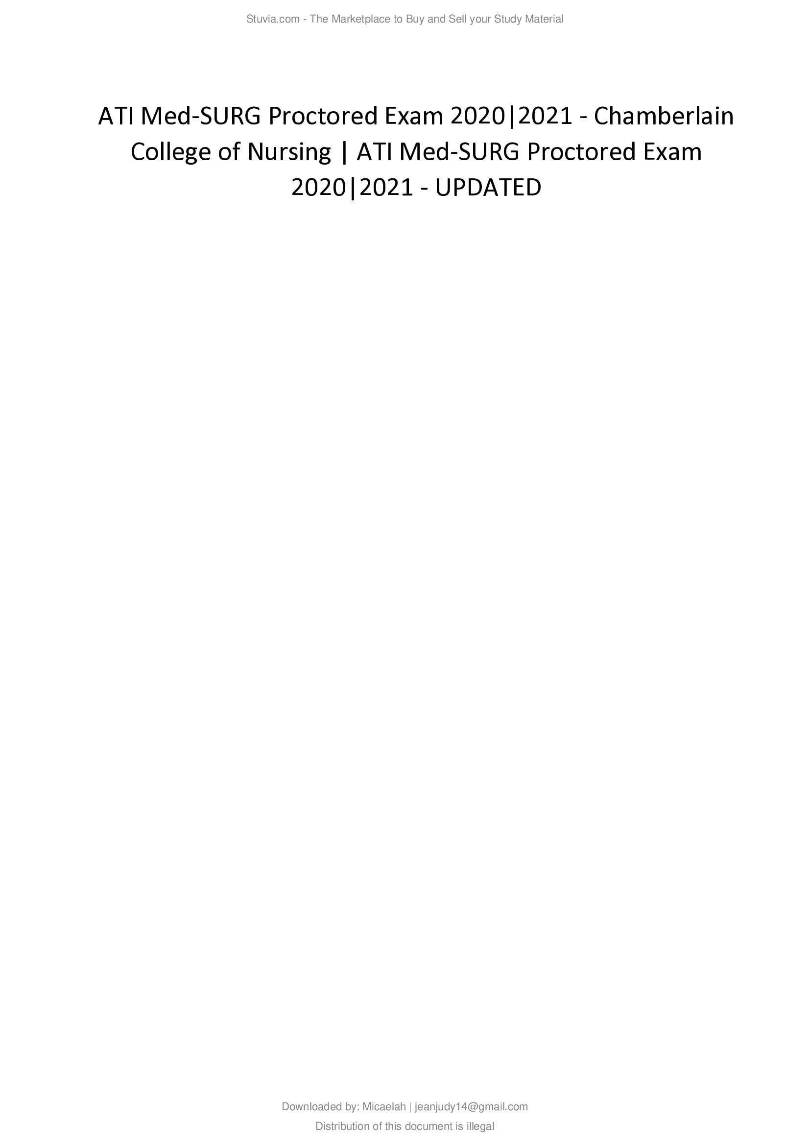 ATI Med-SURG Proctored Exam 2026