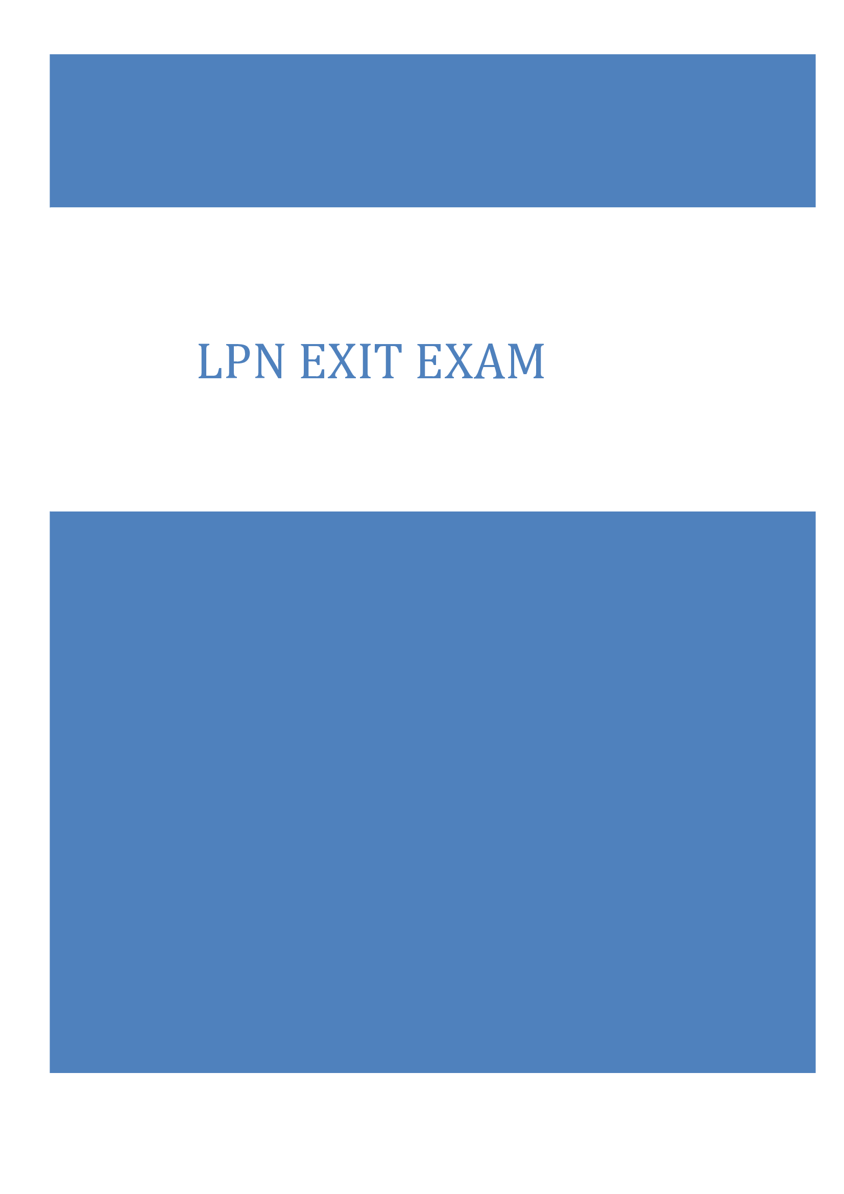 LPN EXIT Exam 2026 Questions and Answers
