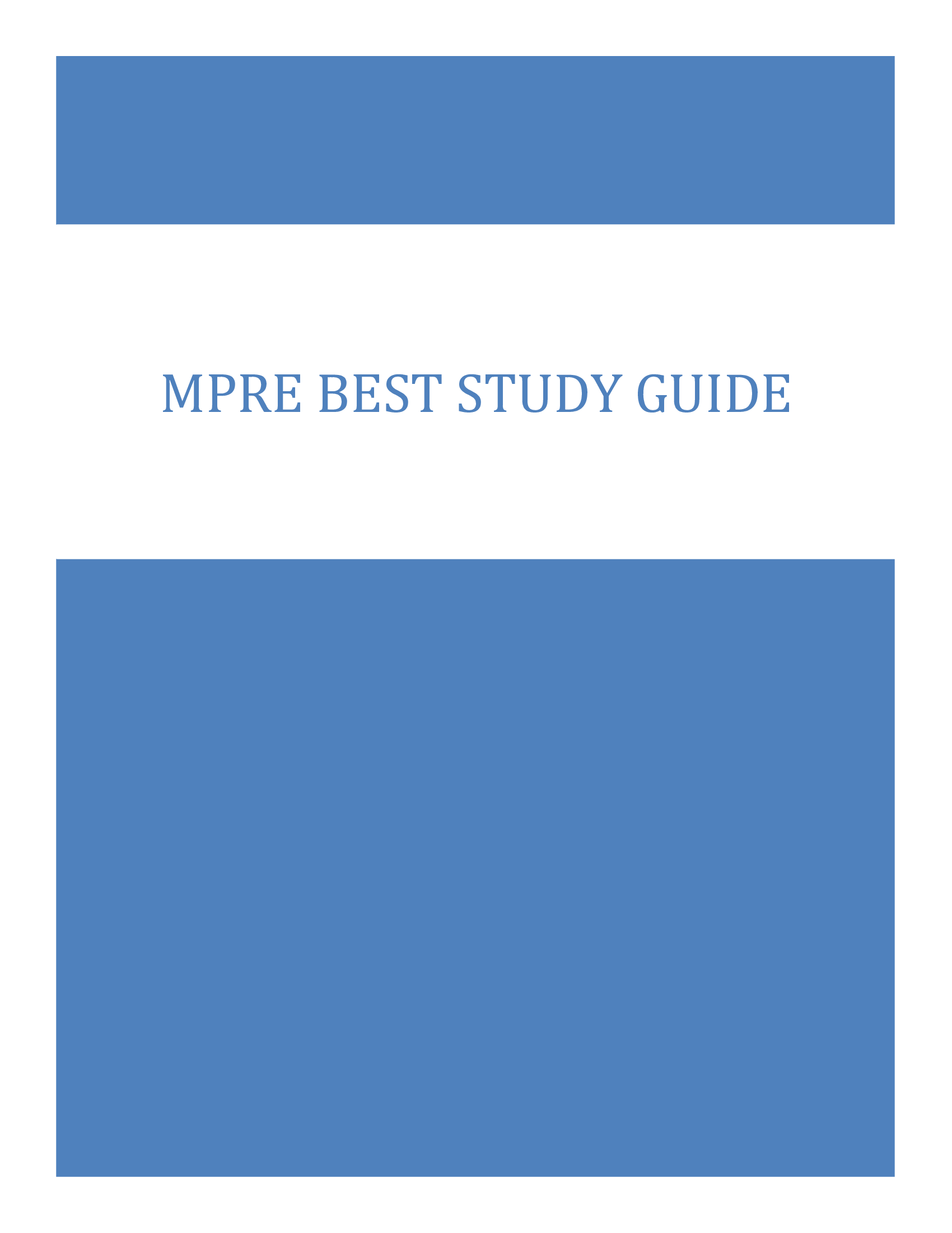 MPRE Best Study Guide