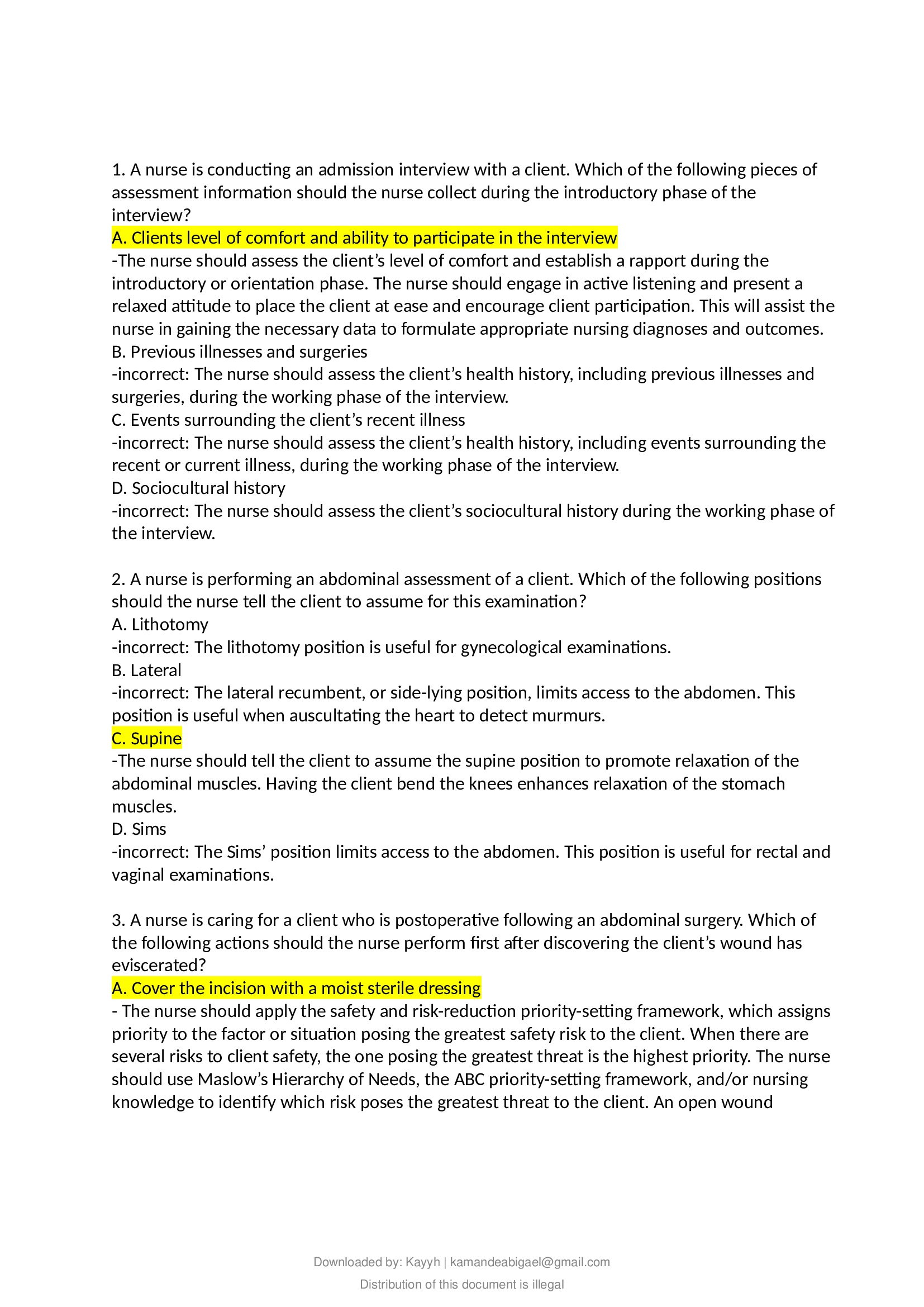 ATI PN FUNDAMENTALS PROCTORED EXAM (2022 ANSWERED)