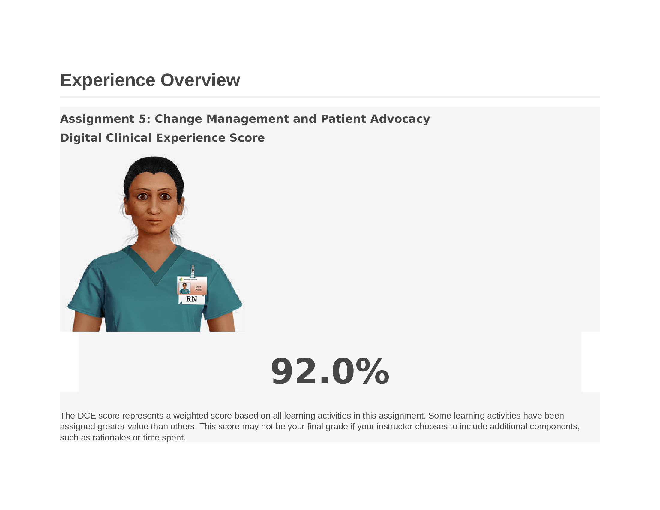 Shadow Health Leadership - Assignment 5 Change Management and Patient Advocacy