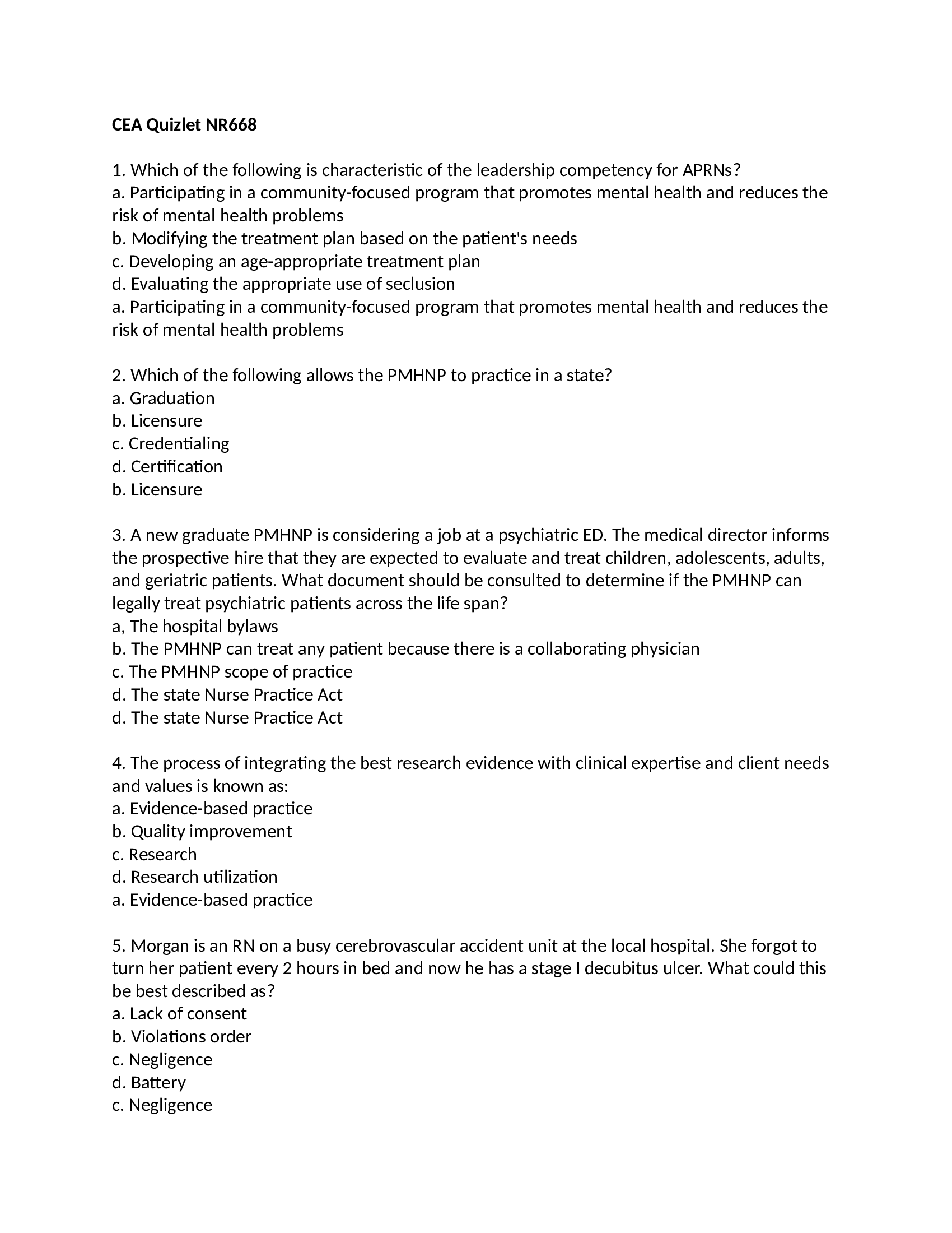 Real CEA Practice Questions (Answered 2026)