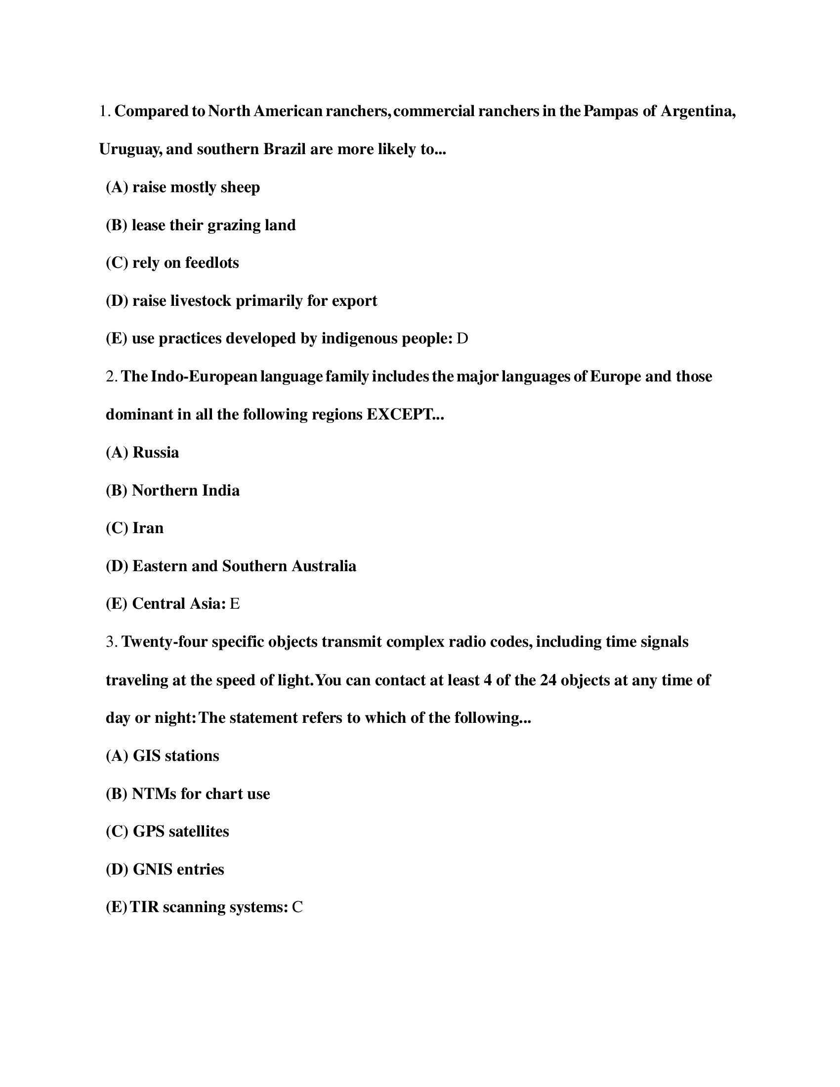 AP Human Geography Final Exam Questions and Answers