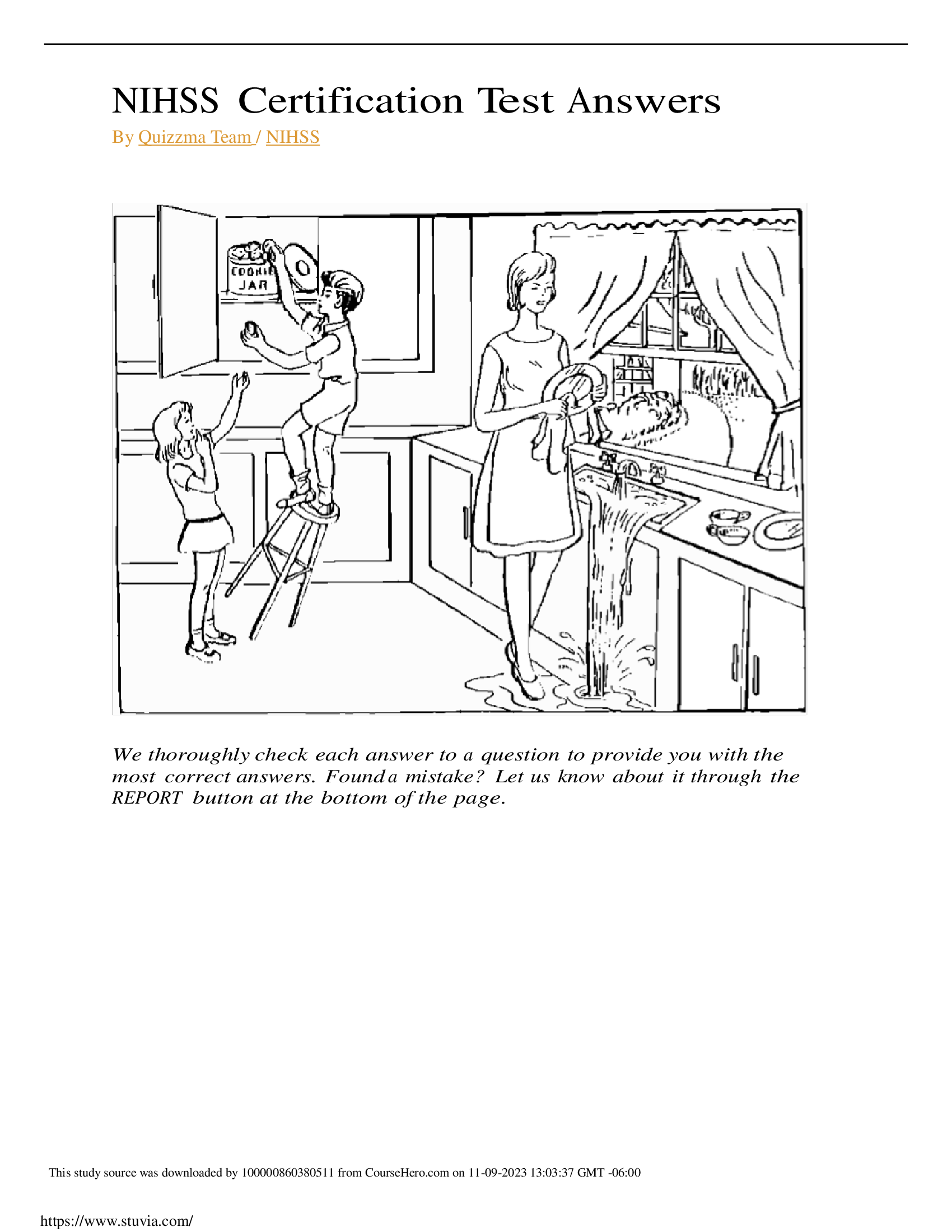 NIHSS Certification Test Answers Groups A, B & C