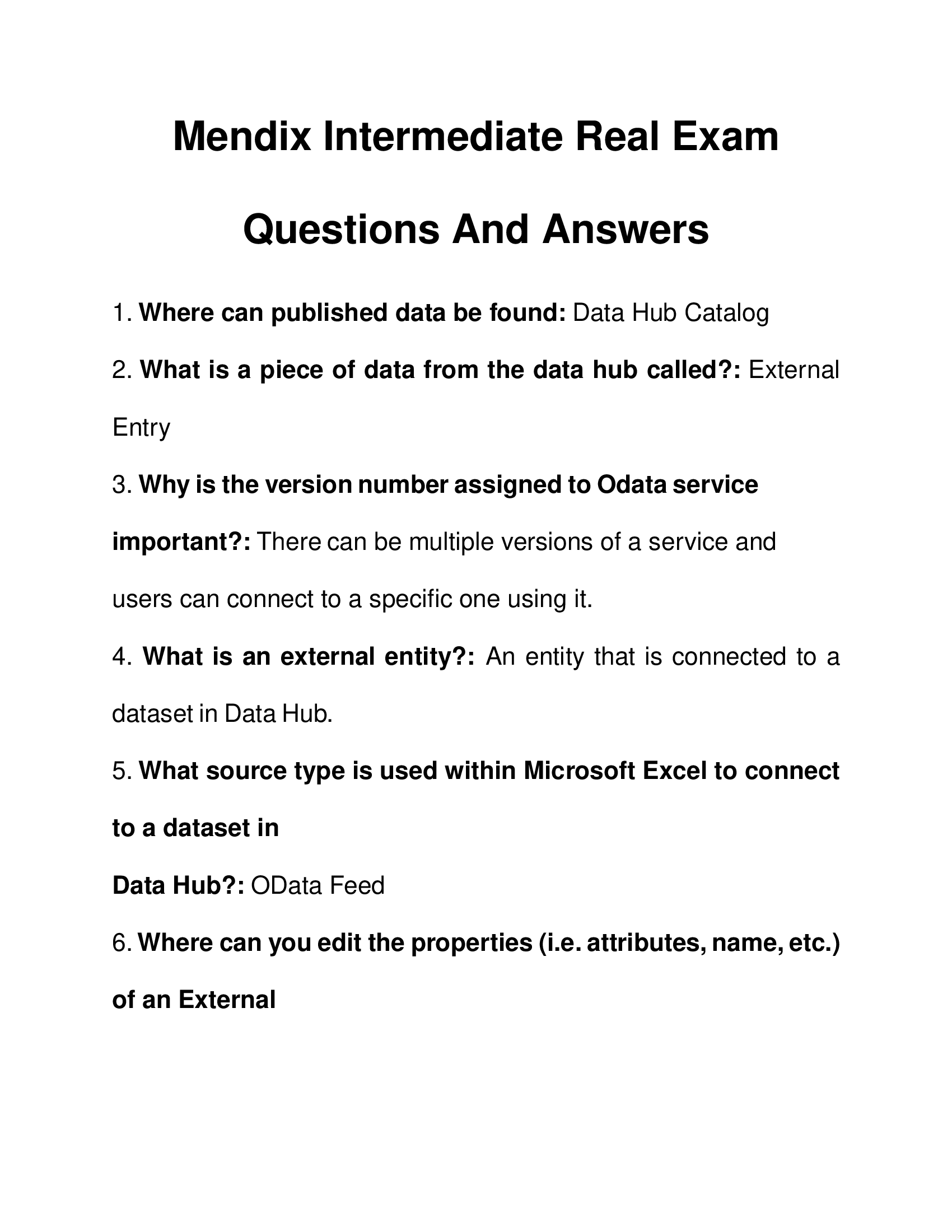 Mendix Intermediate Real Exam Questions And Answers 2026