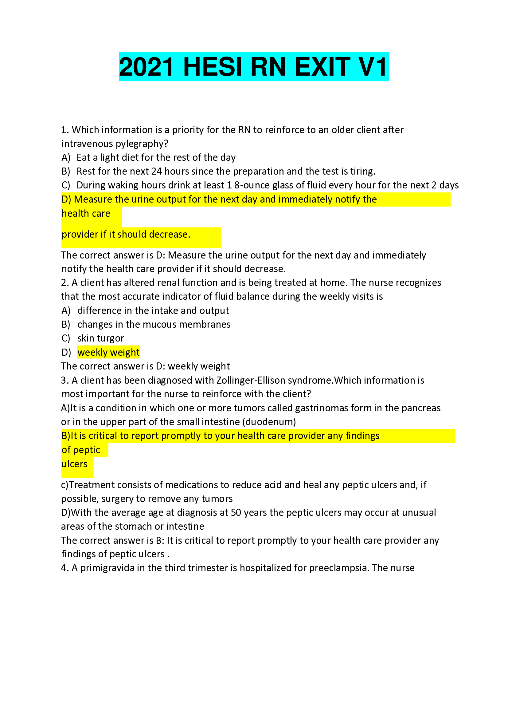 HESI RN EXIT V1 (2026 Update)