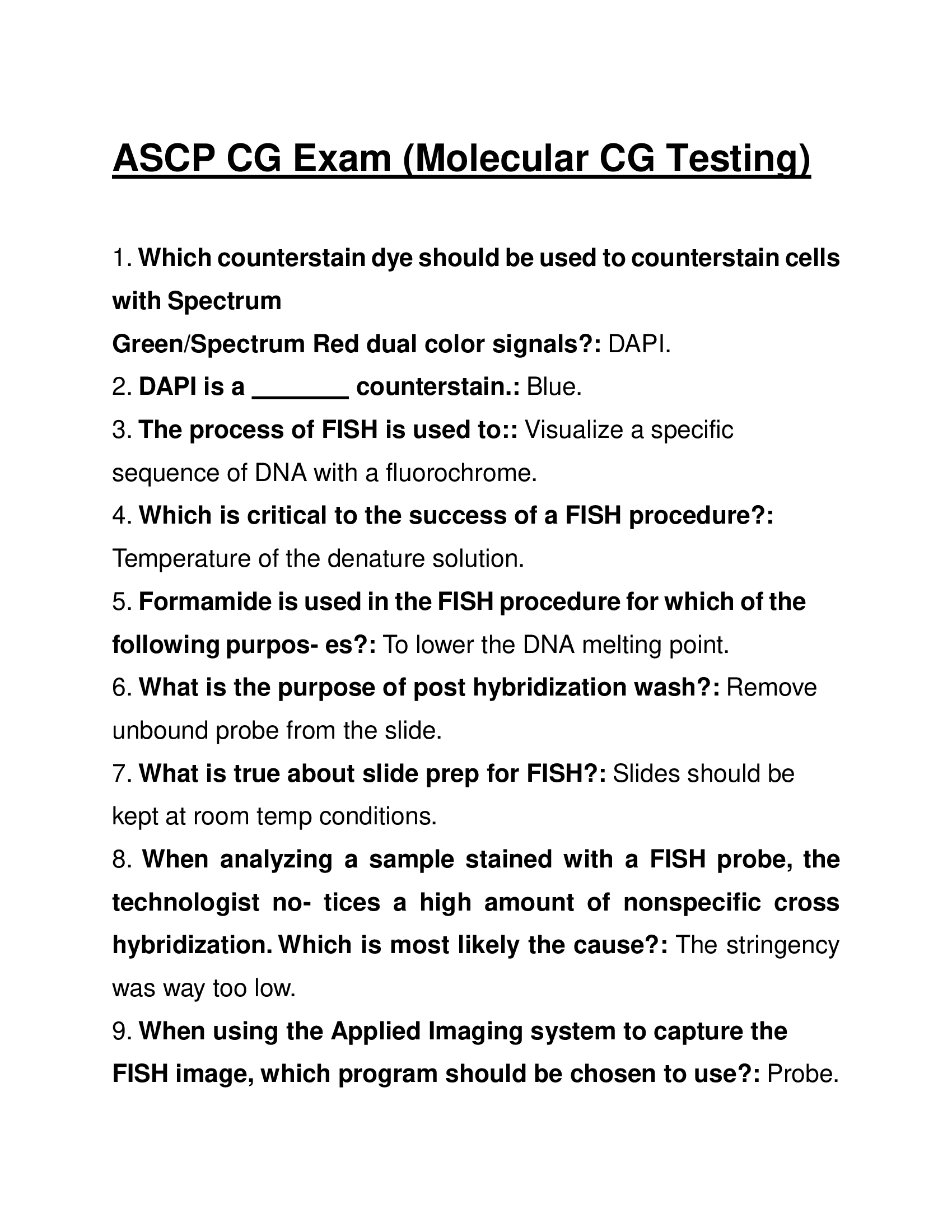 ASCP CG Exam (Molecular CG Testing) 2026