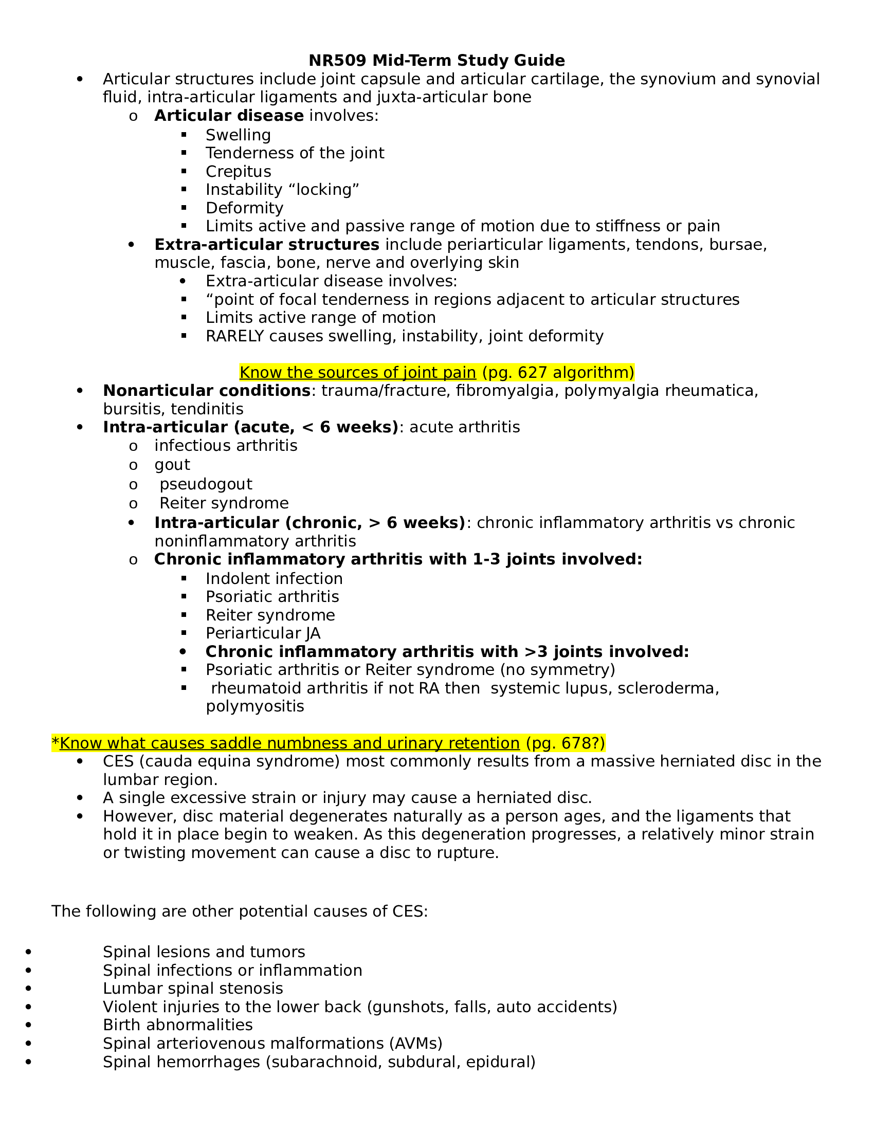 NR509 Mid-Term Study Guide 2022