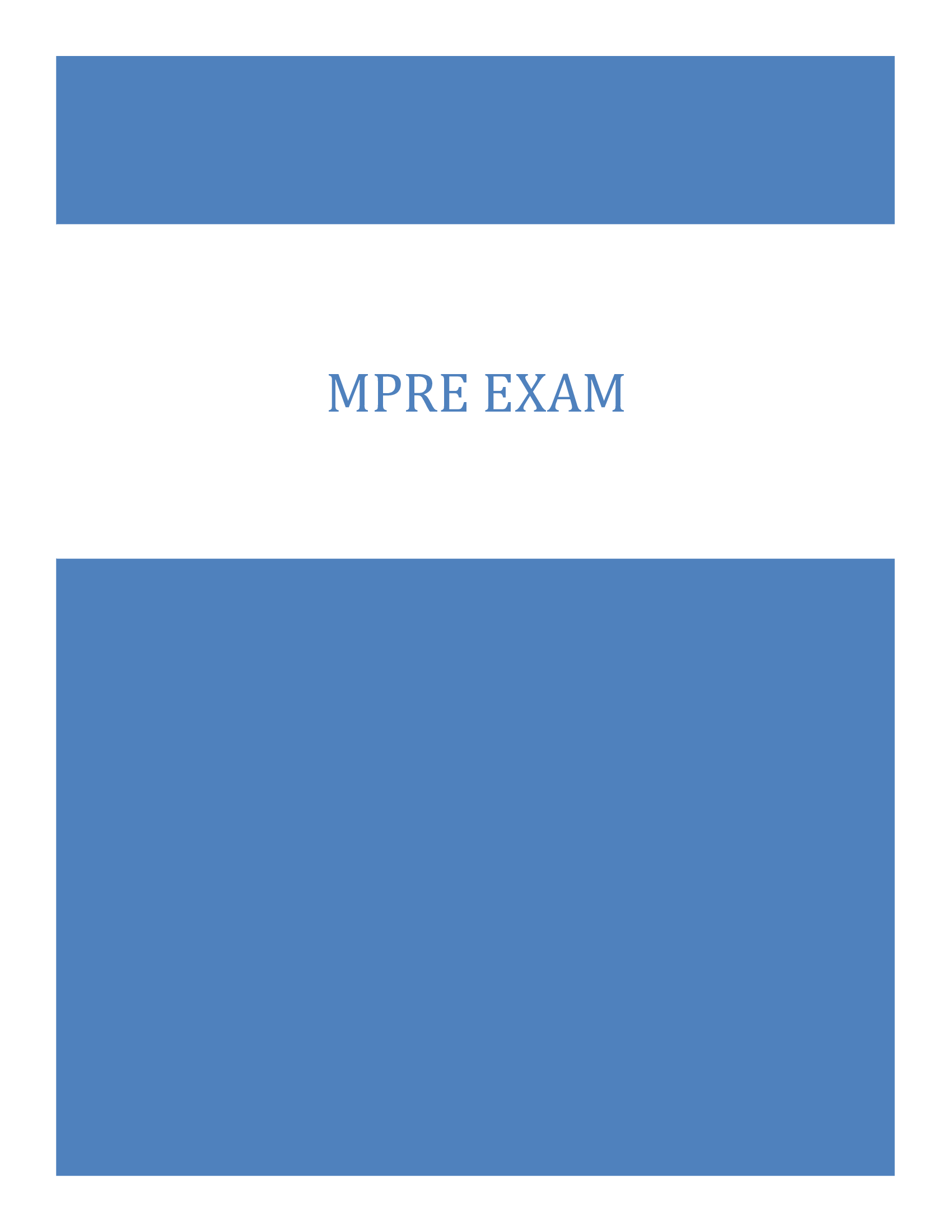MPRE 2024 Exam Questions and Verified Answers