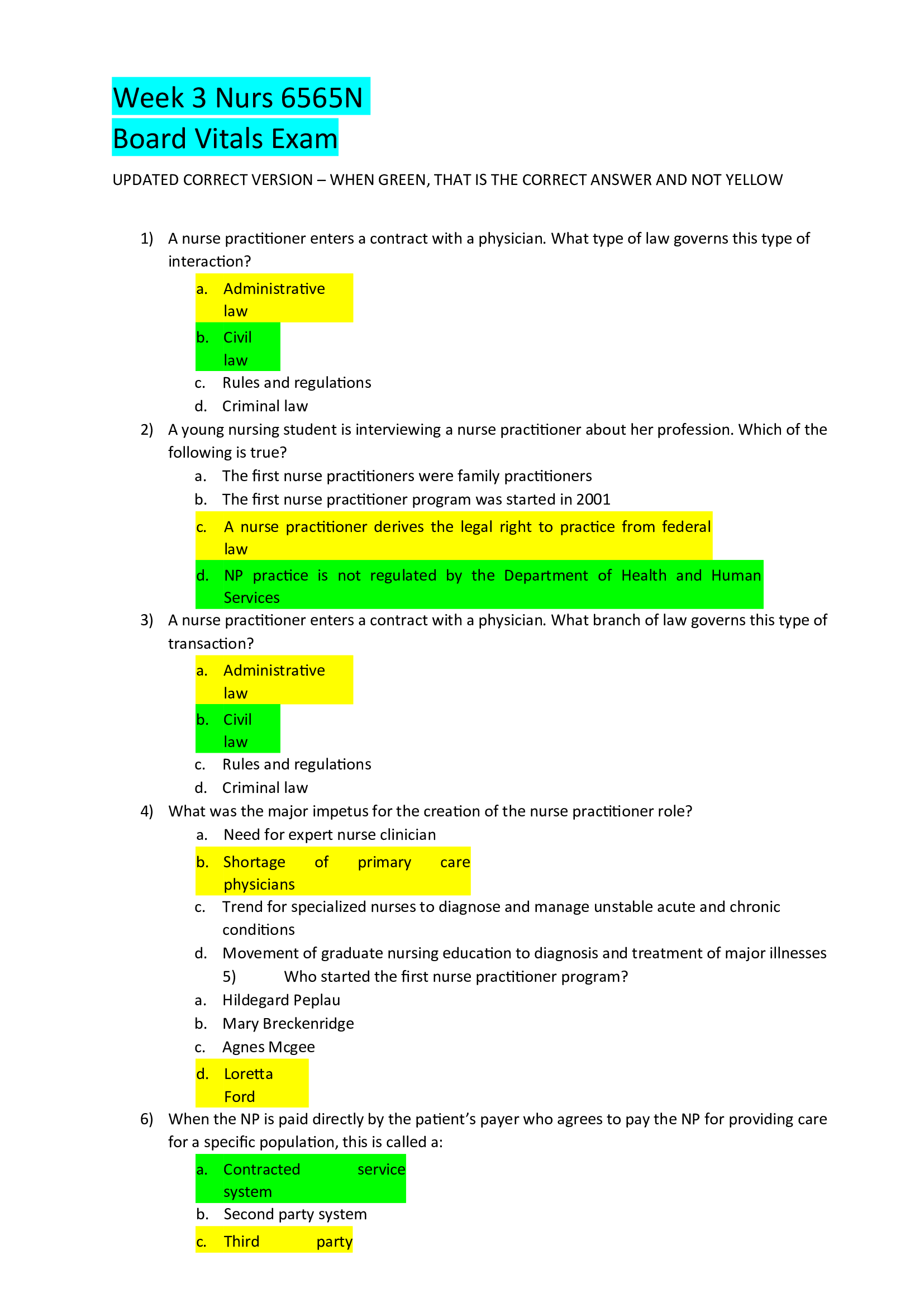 NURS 6565N Board Vitals Exam(Graded A Exam 2021)