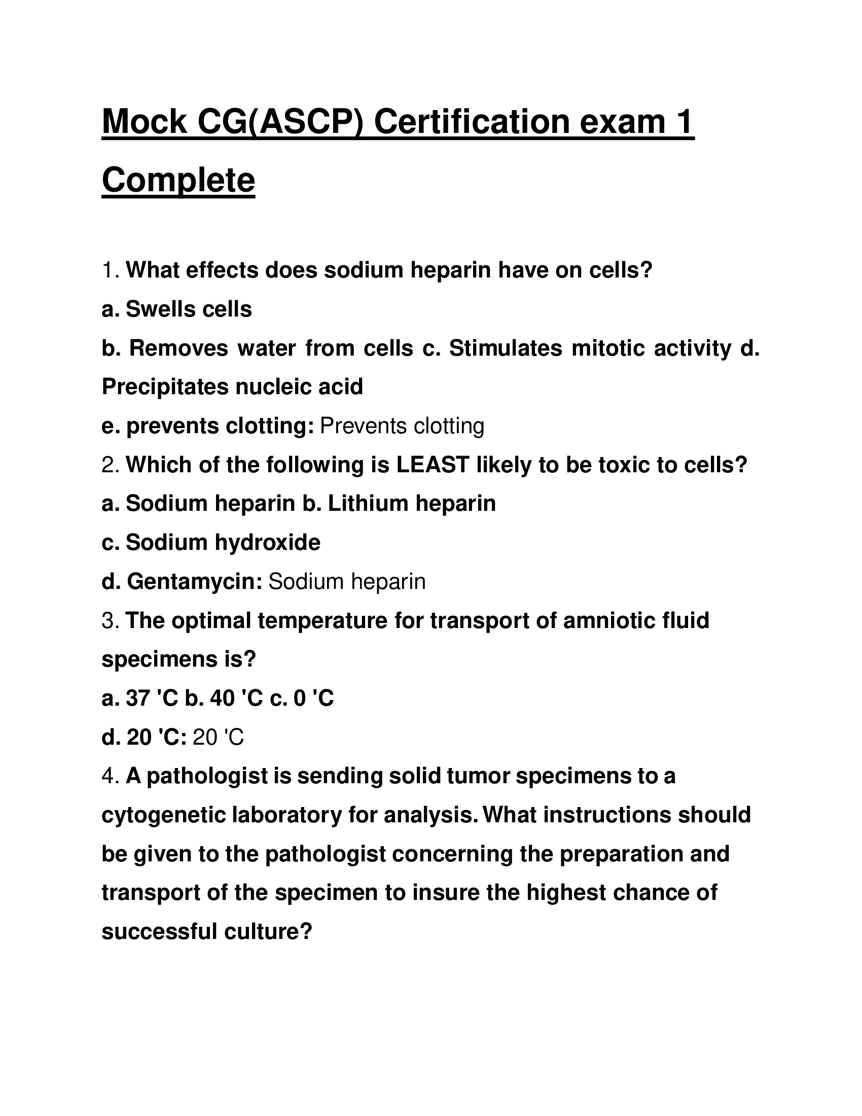 Mock CG(ASCP) Certification exam 1 Complete