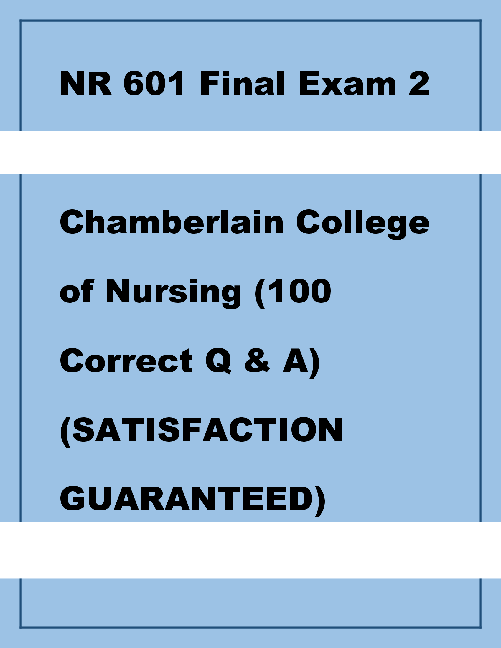 NR 601 Final Exam 2 (2026)