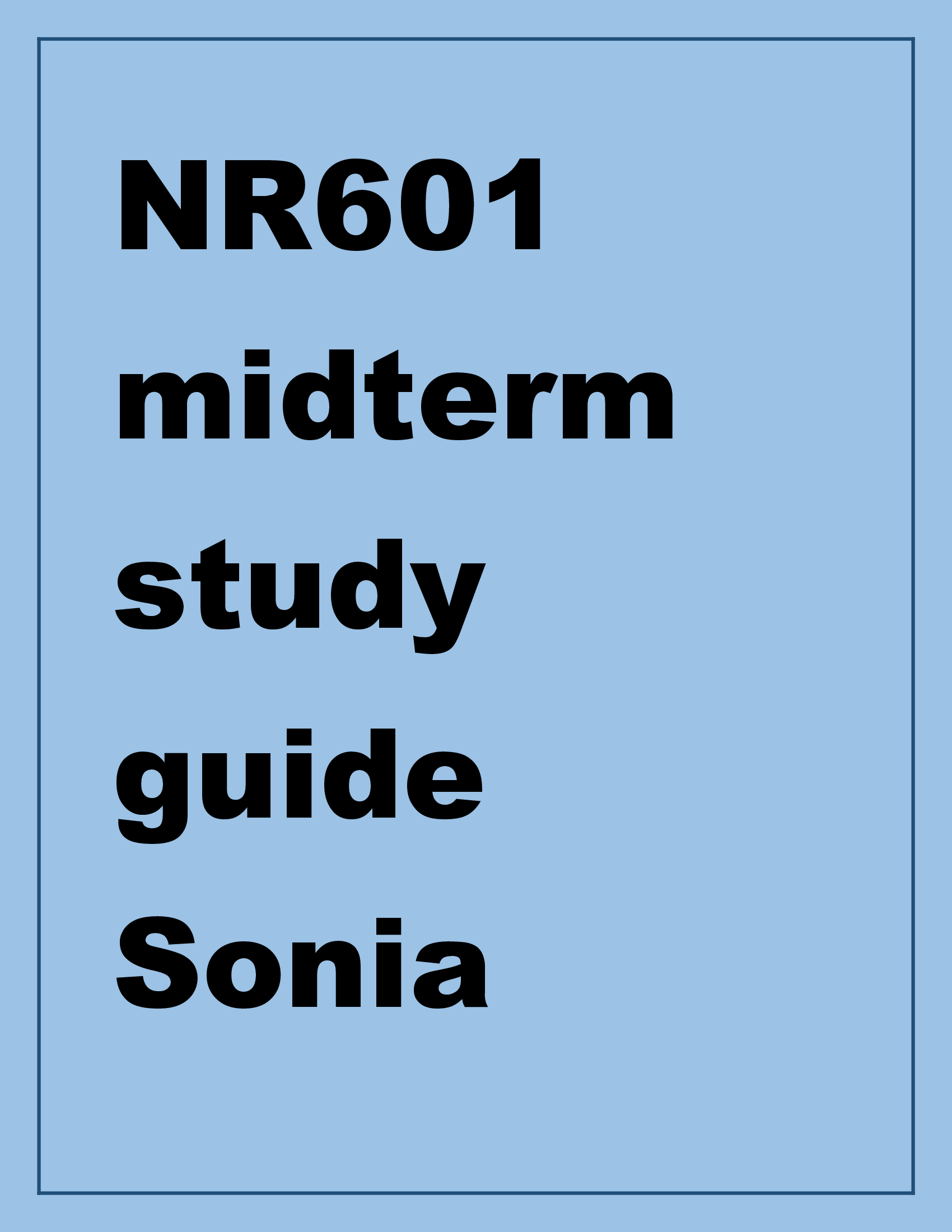 NR601 midterm study guide | Latest 2026