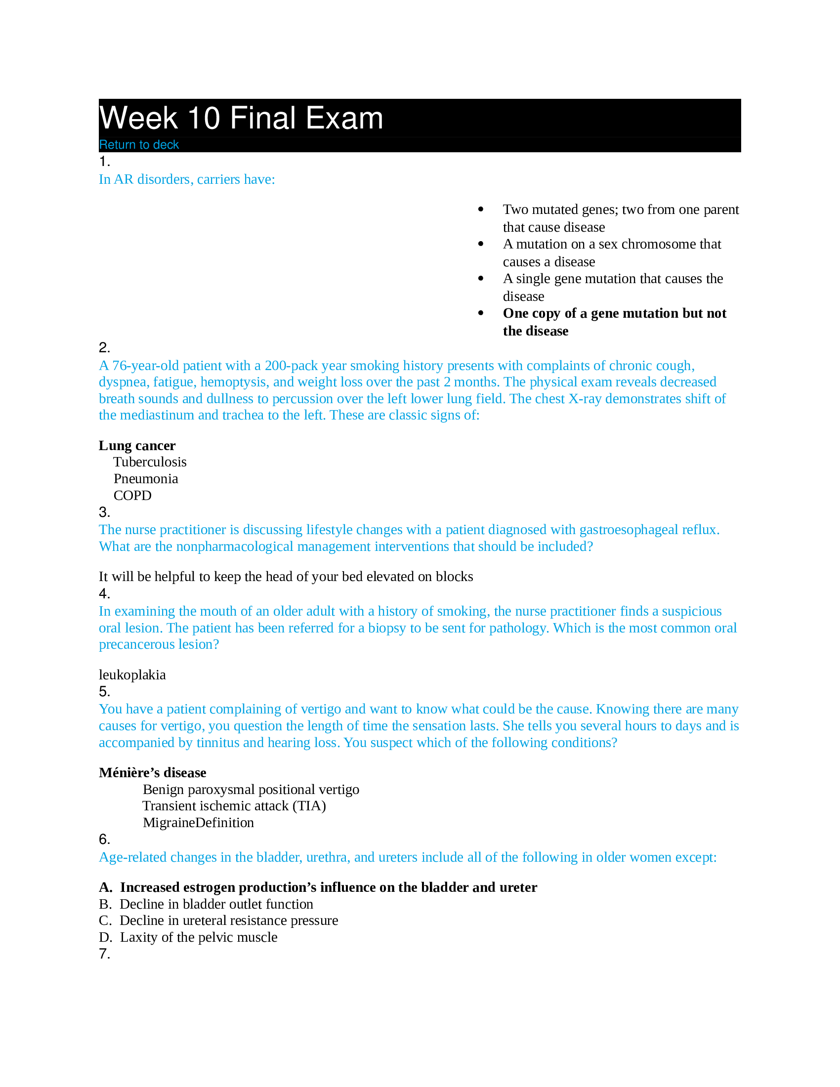 Week 10 Final Exam NSG 6420;2021-2022(WITH 55 QUESTIONS AND ANSWERS)