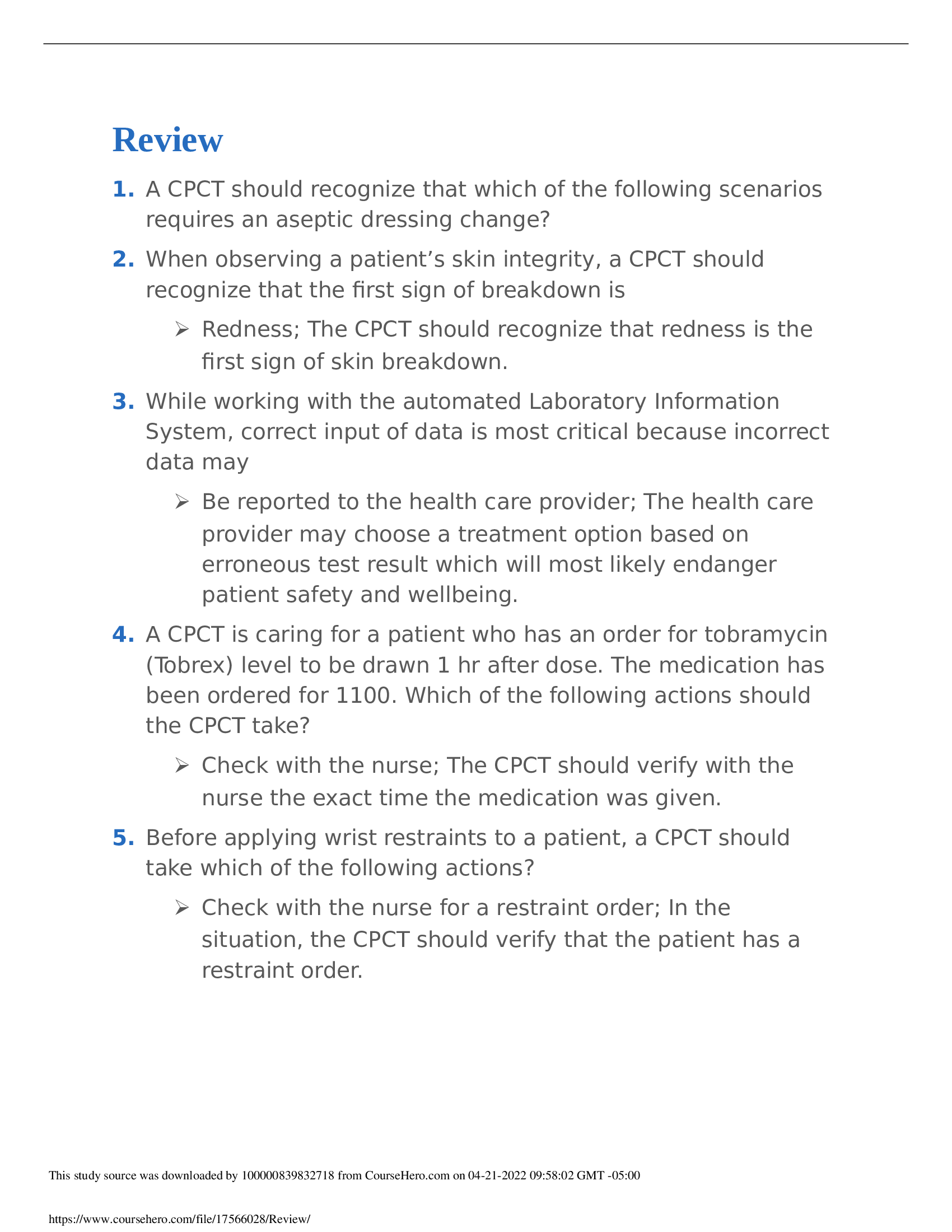 NHA PCT Review Guide_ Verified Answers 2022