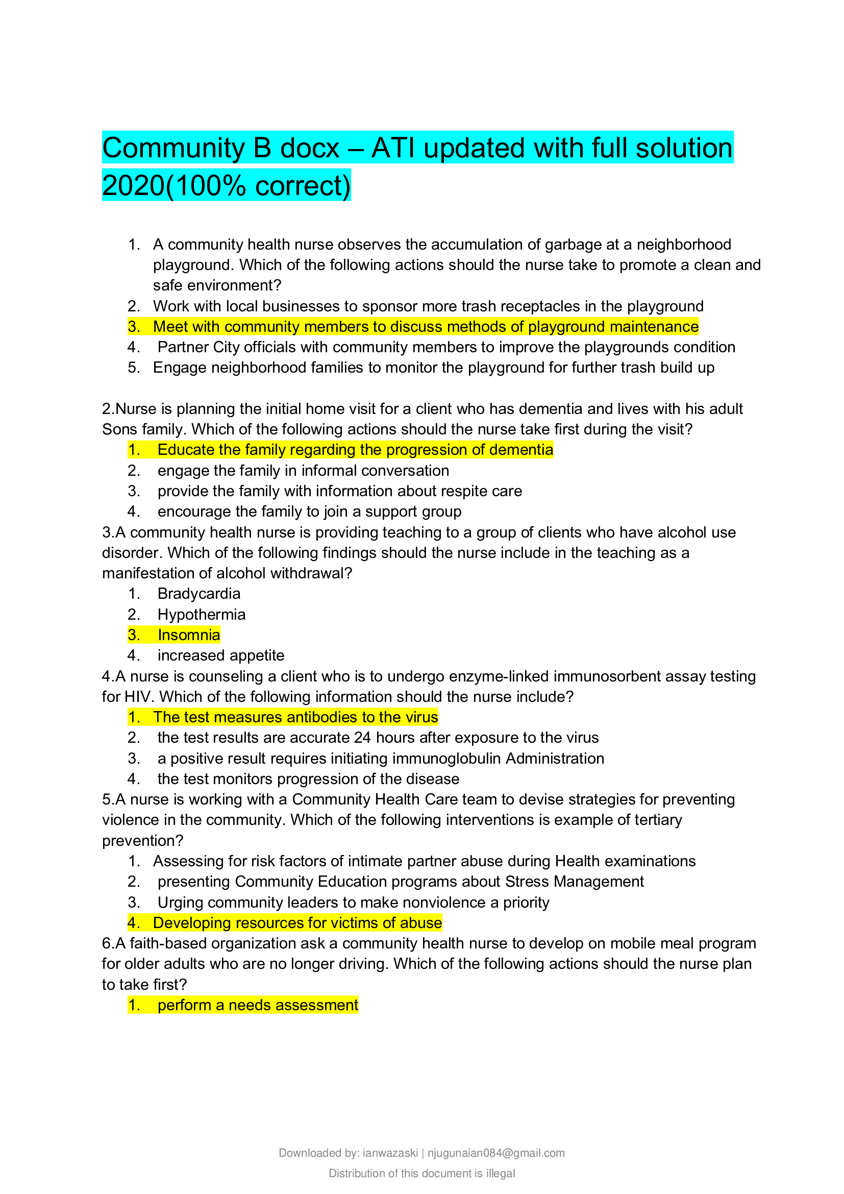 Community B ATI updated with full solution 2020