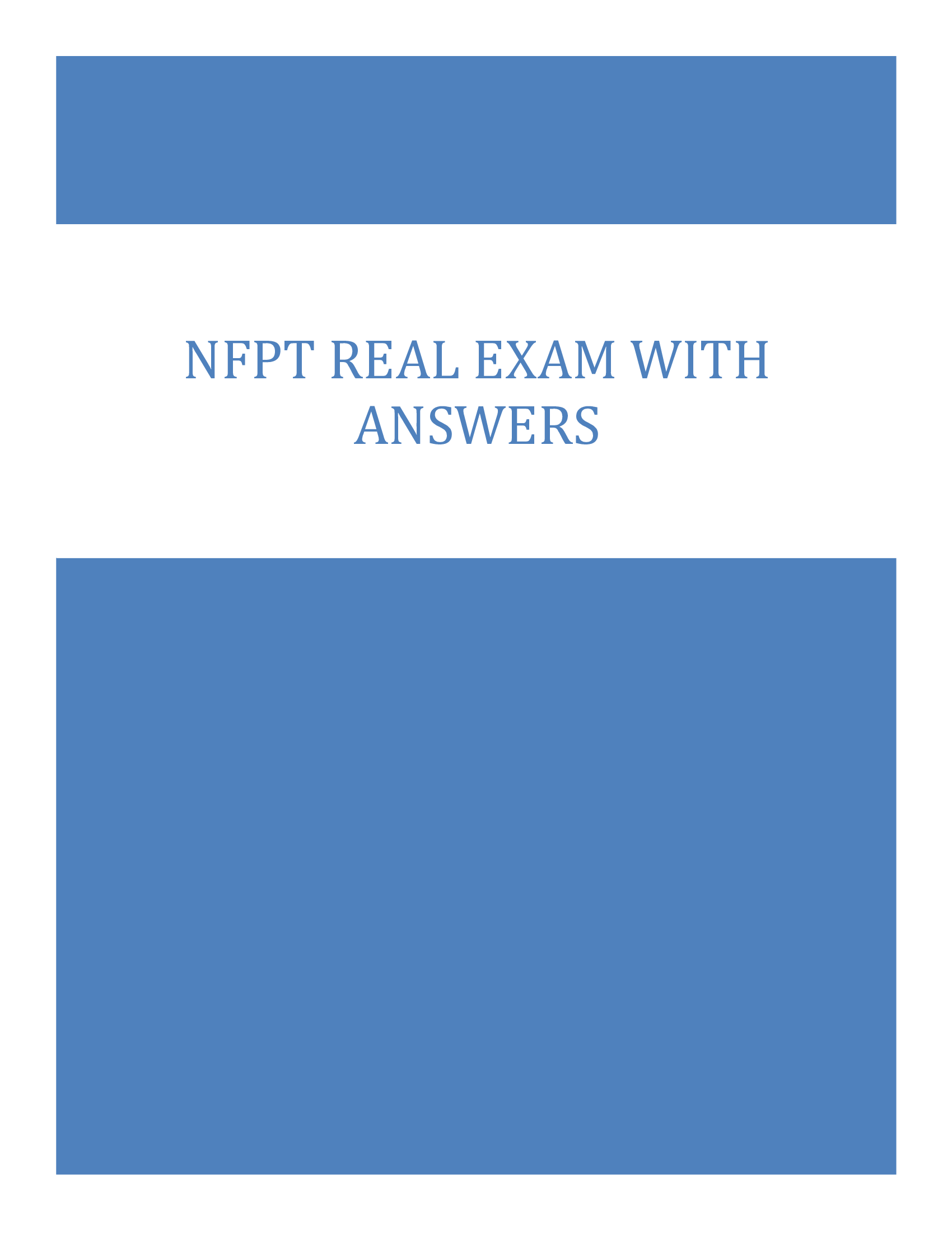 2024 NFPT Real Exam with Answers