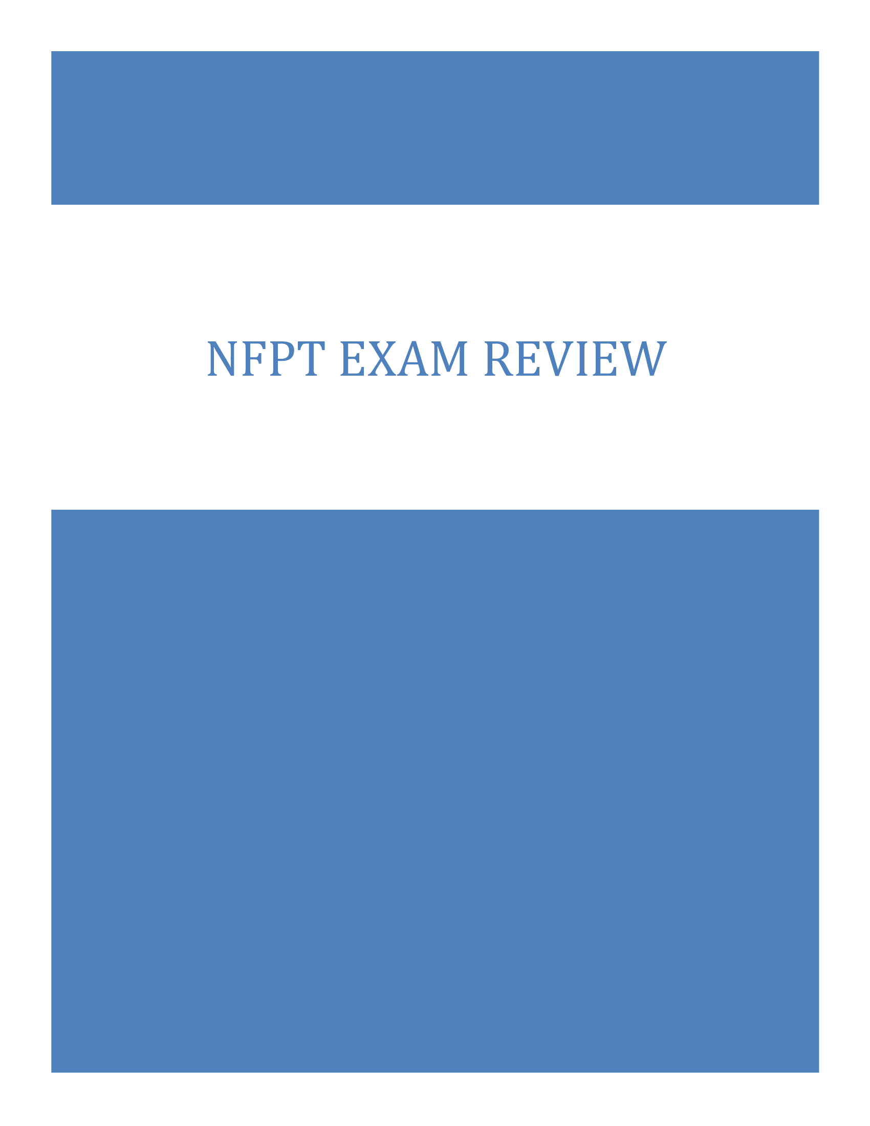 NFPT Exam Review Questions and Answers Present