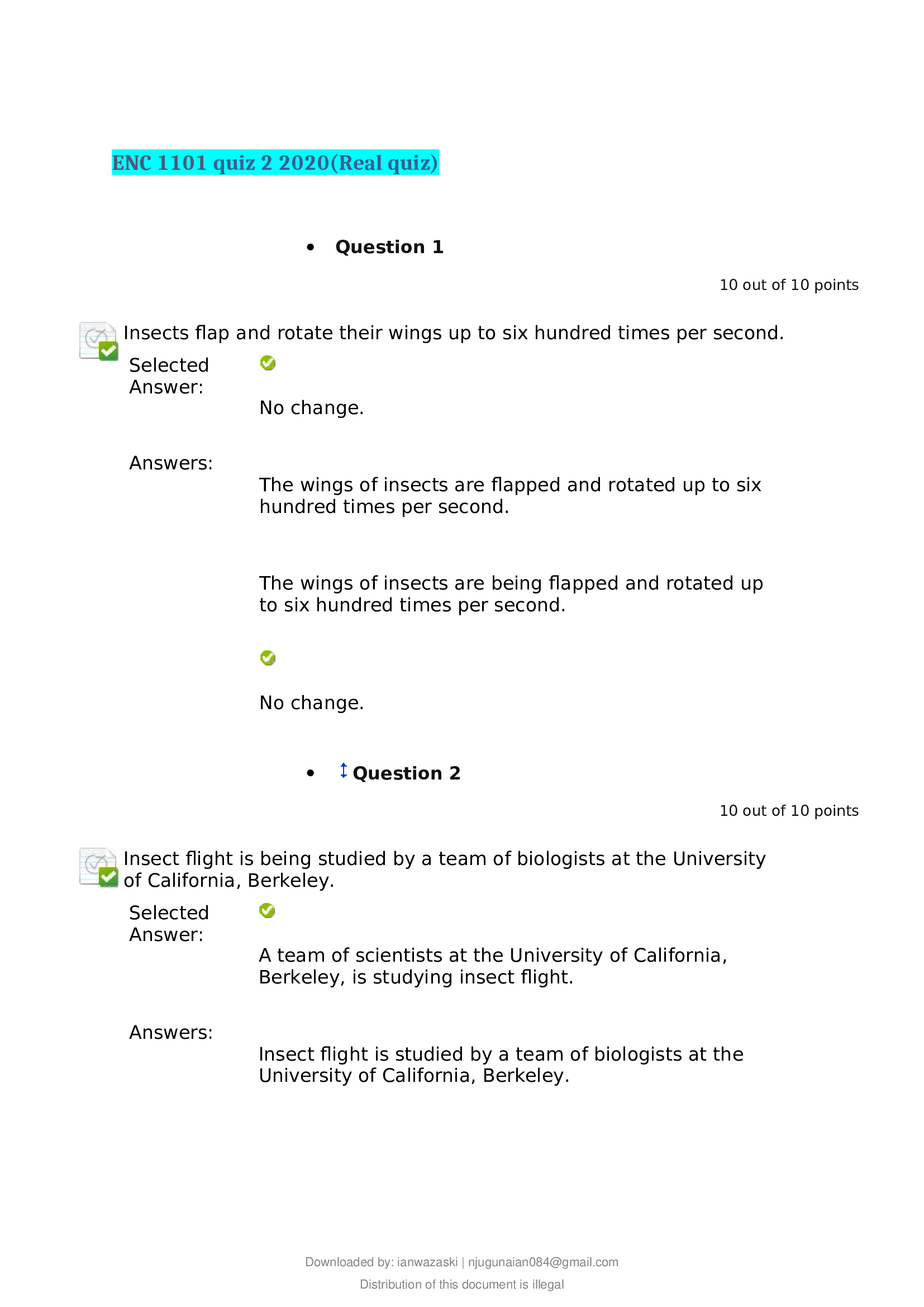 ENC 1101 quiz 2 2020 (Real quiz)