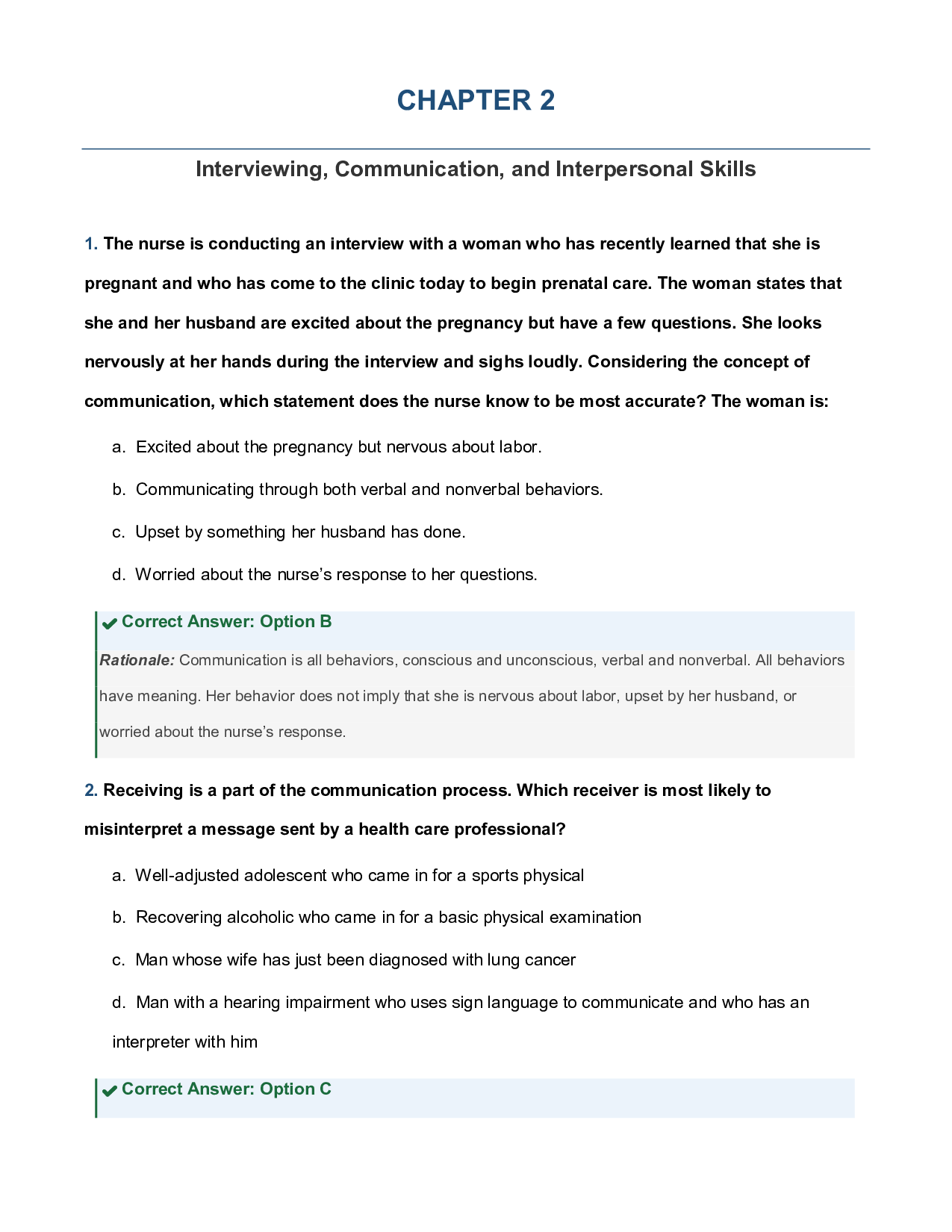 Chapter 2 Interviewing, Communication, and Interpersonal Skills