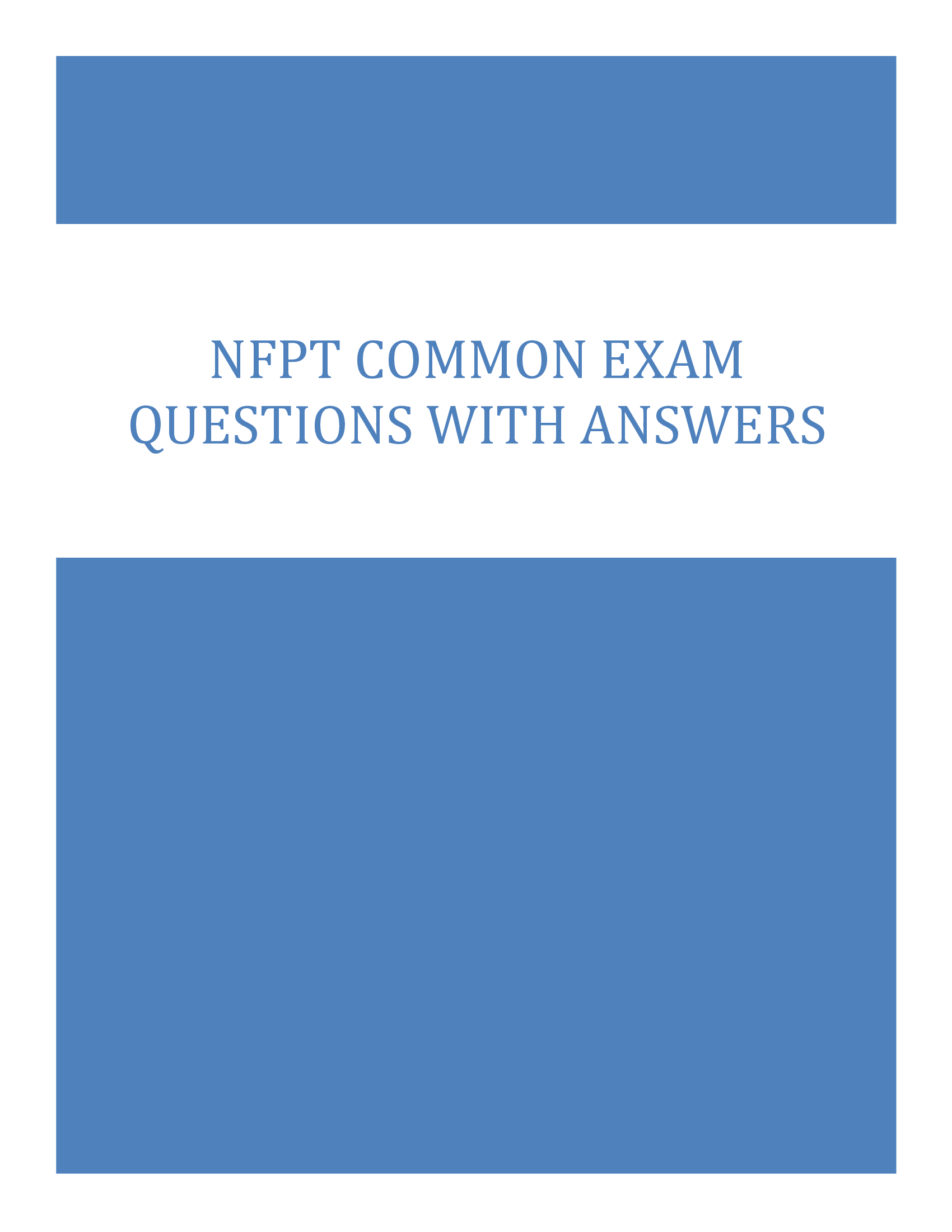 NFPT Commonly Tested Exam Questions with Answers