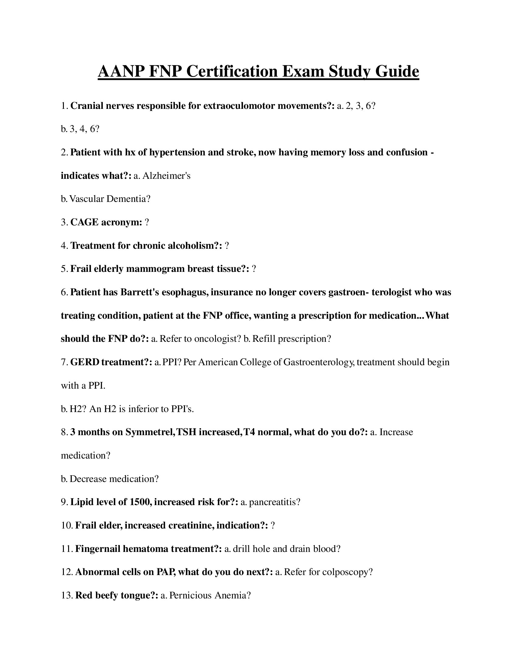 AANP FNP Certification Exam Study Guide 2023