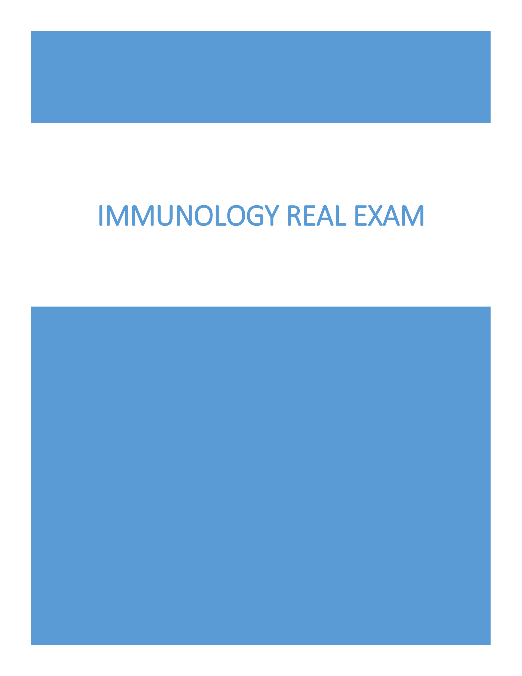 Immunology Exam 1