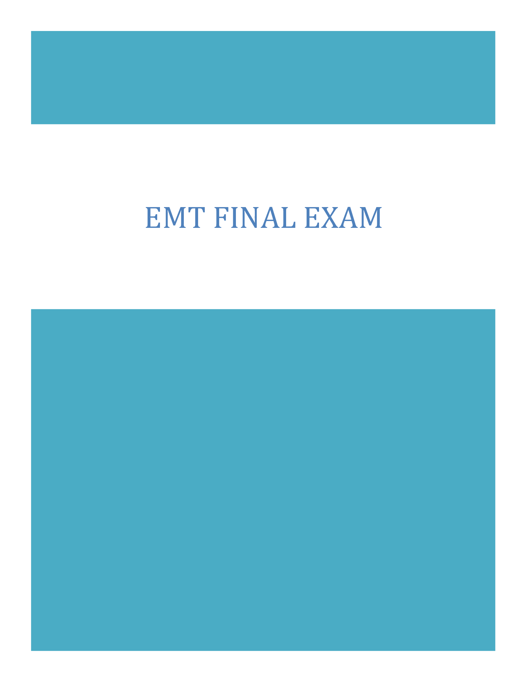 EMT Final Exam Latest (Questions and Answers), Exams of Nursing 2026