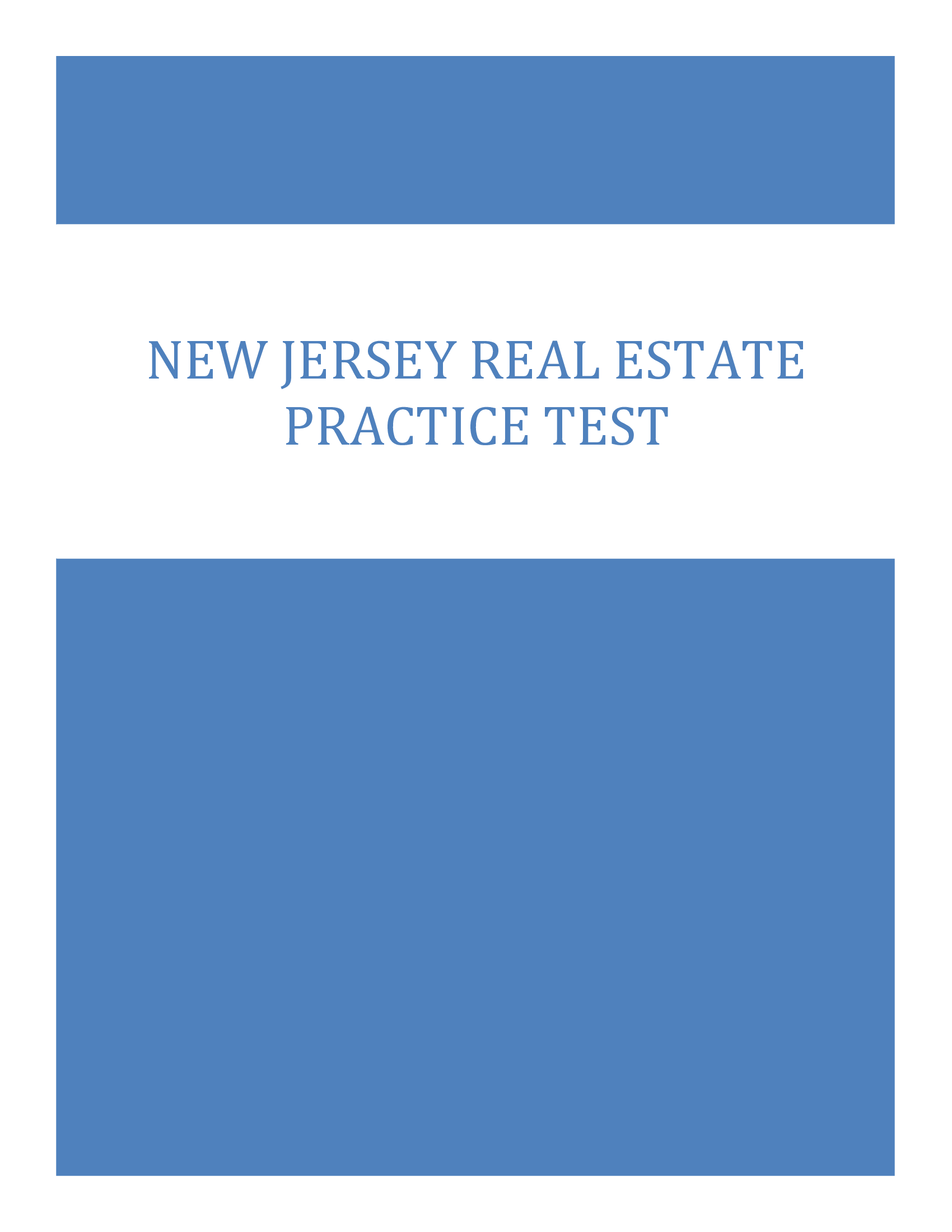 New Jersey Real Estate Practice Test for Final Exam 2026 Exams of Real Estate Management