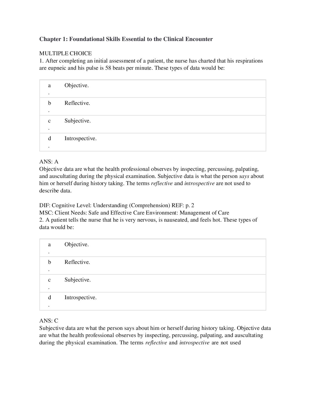 Chapter 1 Foundational Skills Essential to the Clinical Encounter