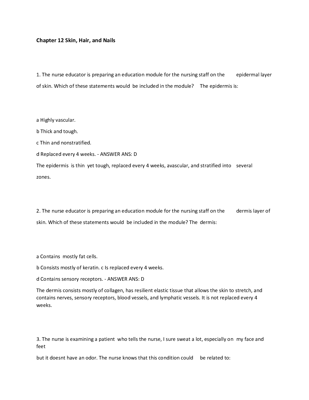 Chapter 12 Skin, Hair, and Nails