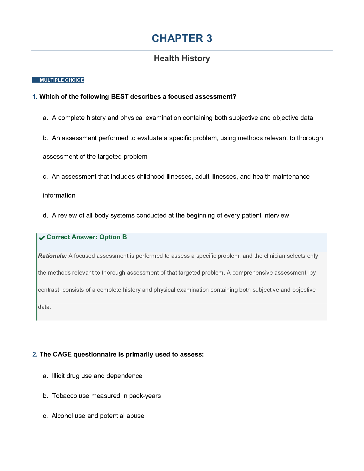 Chapter 3 Health History