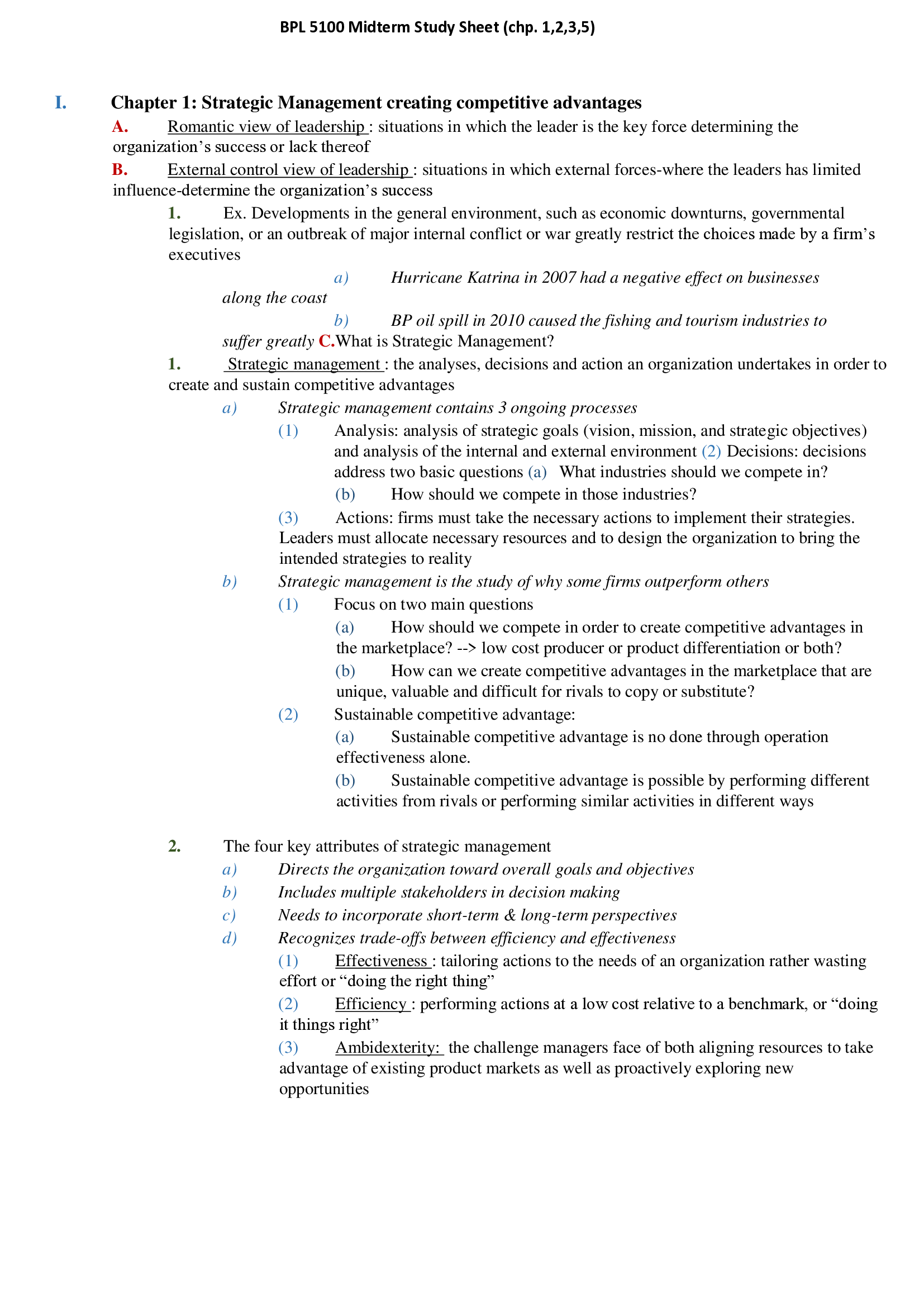 BPL 5100 Midterm 1 Study Guide latest update (Score an A)