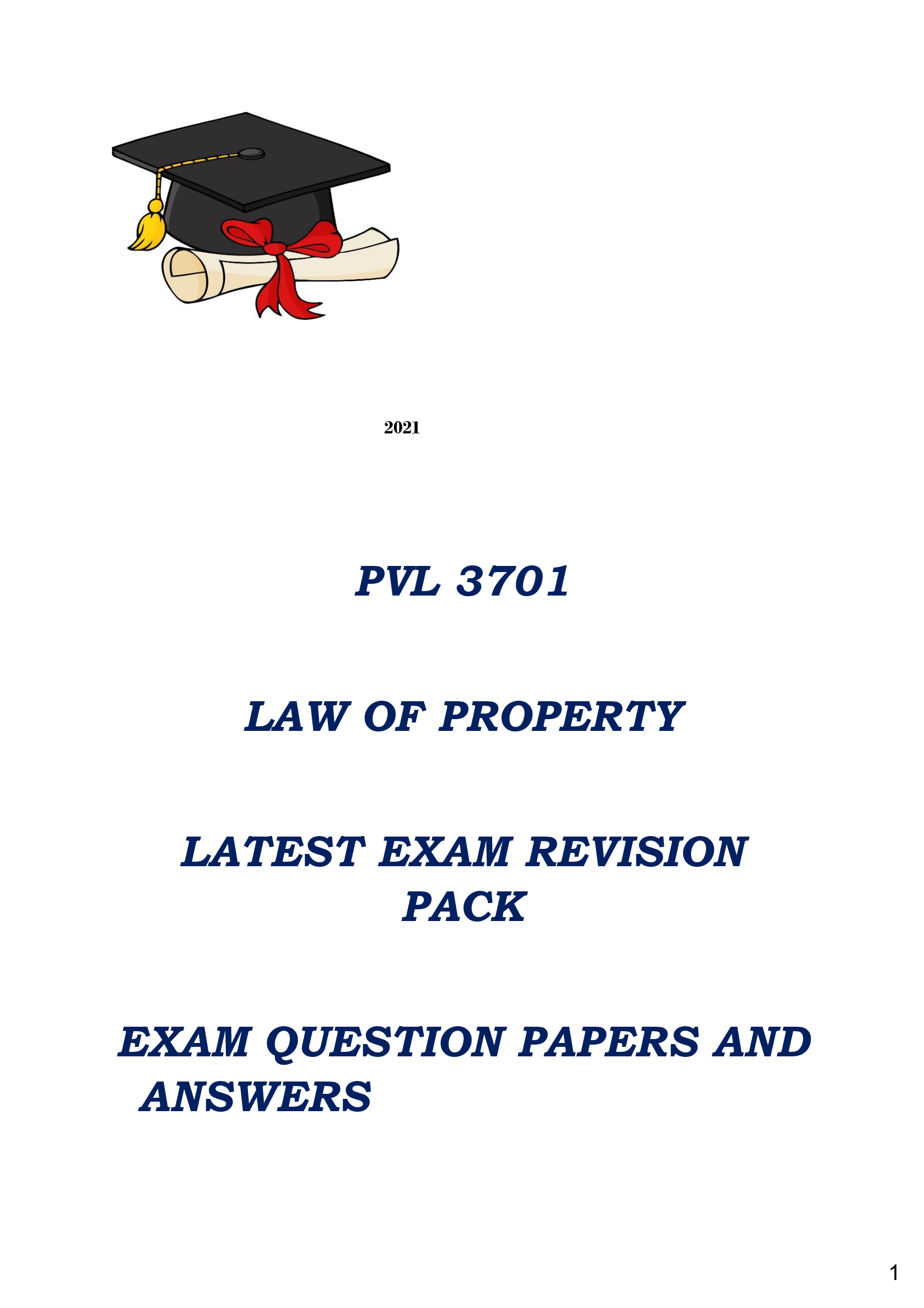 PVL 3701 LATEST EXAM  PACK 2021