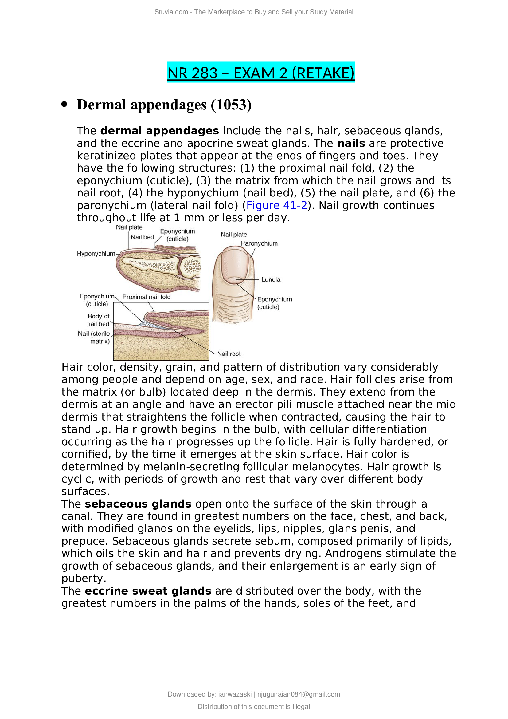 NR 283 – EXAM 2 (RETAKE)