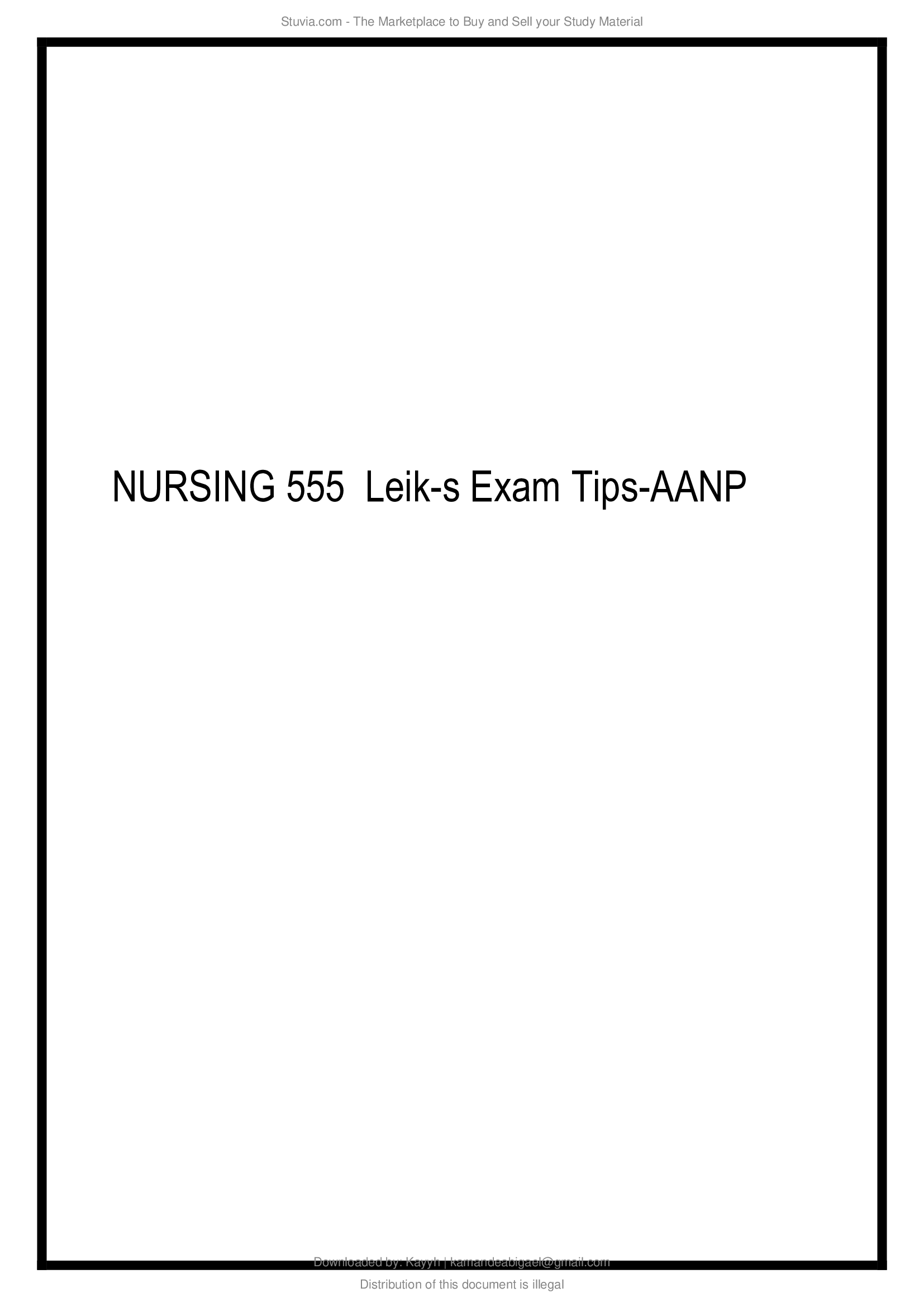 NURSING 555 Leik-s Exam Tips-AANP