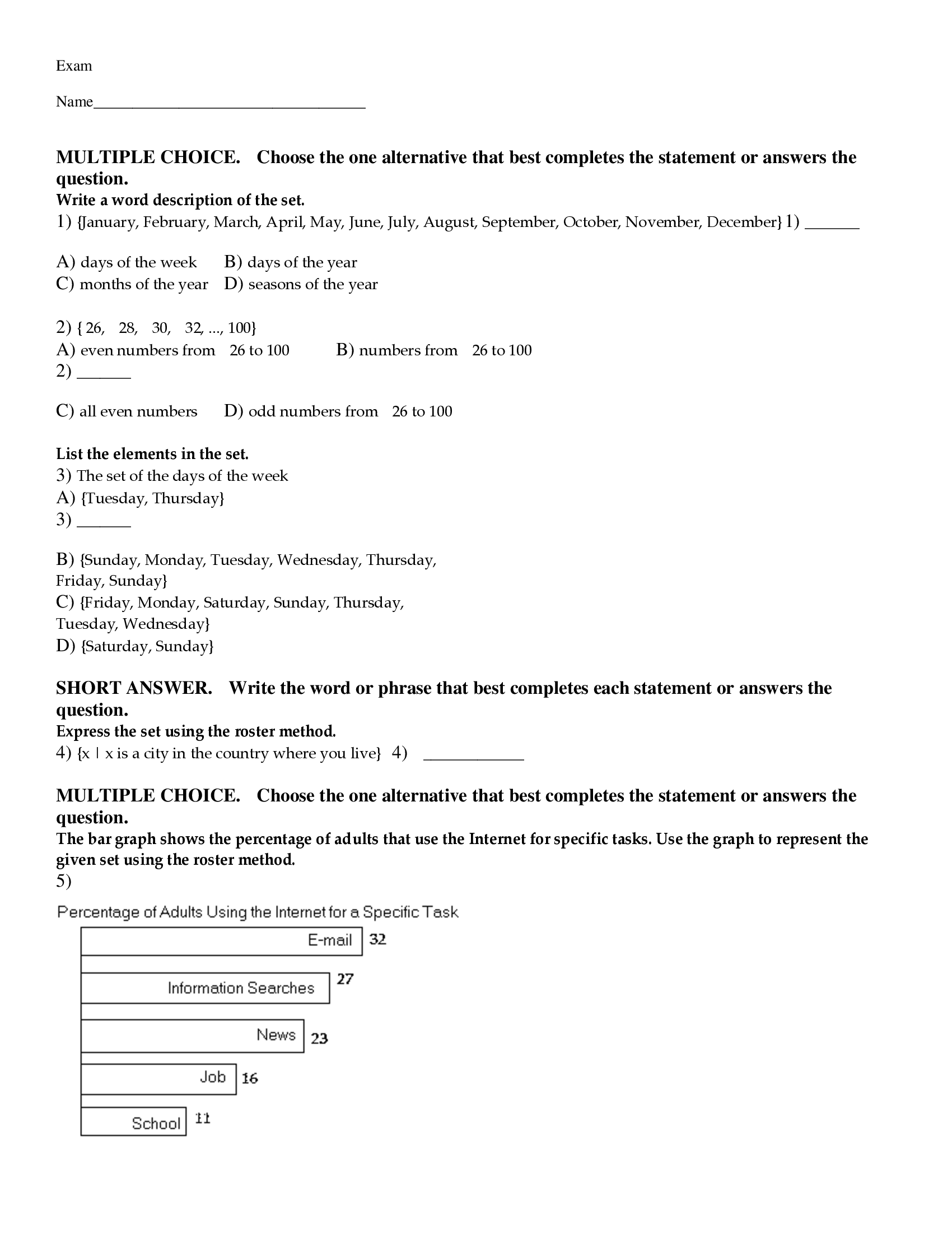 Test Bank for Thinking Mathematically, 6th Edition by Robert F. Blitzer