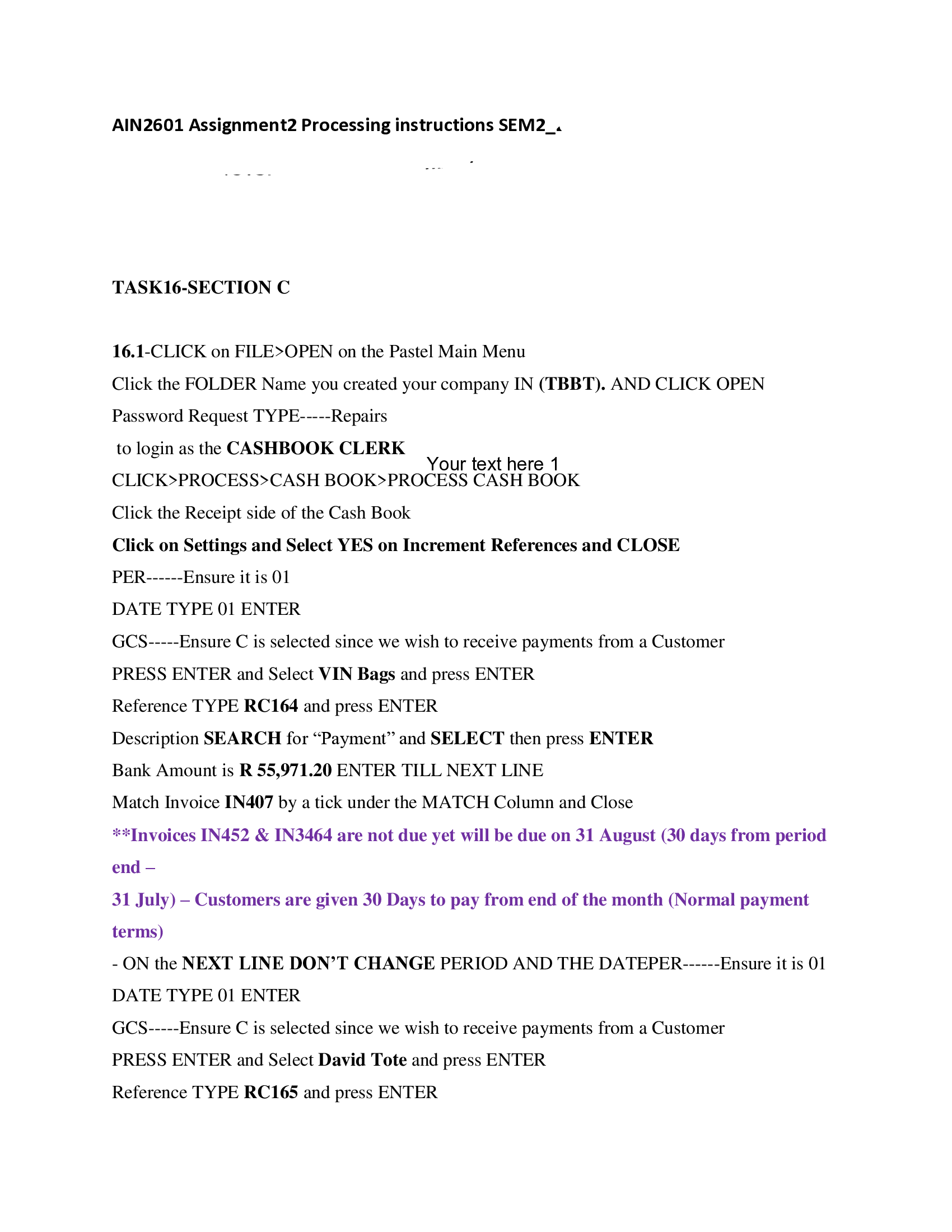 AIN2601 Assignment 2 TASK 16 SEMESTER 2 (2021)