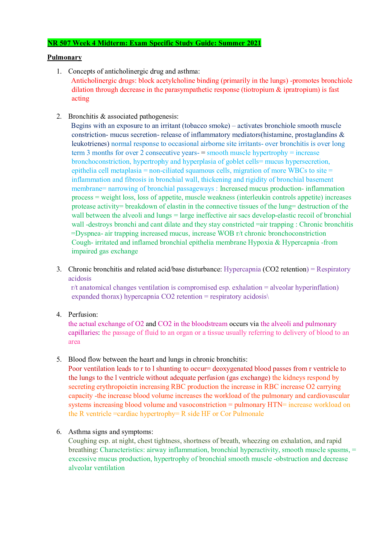 NR 507 Week 4 Midterm: Exam Specific Study Guide: Summer 2021