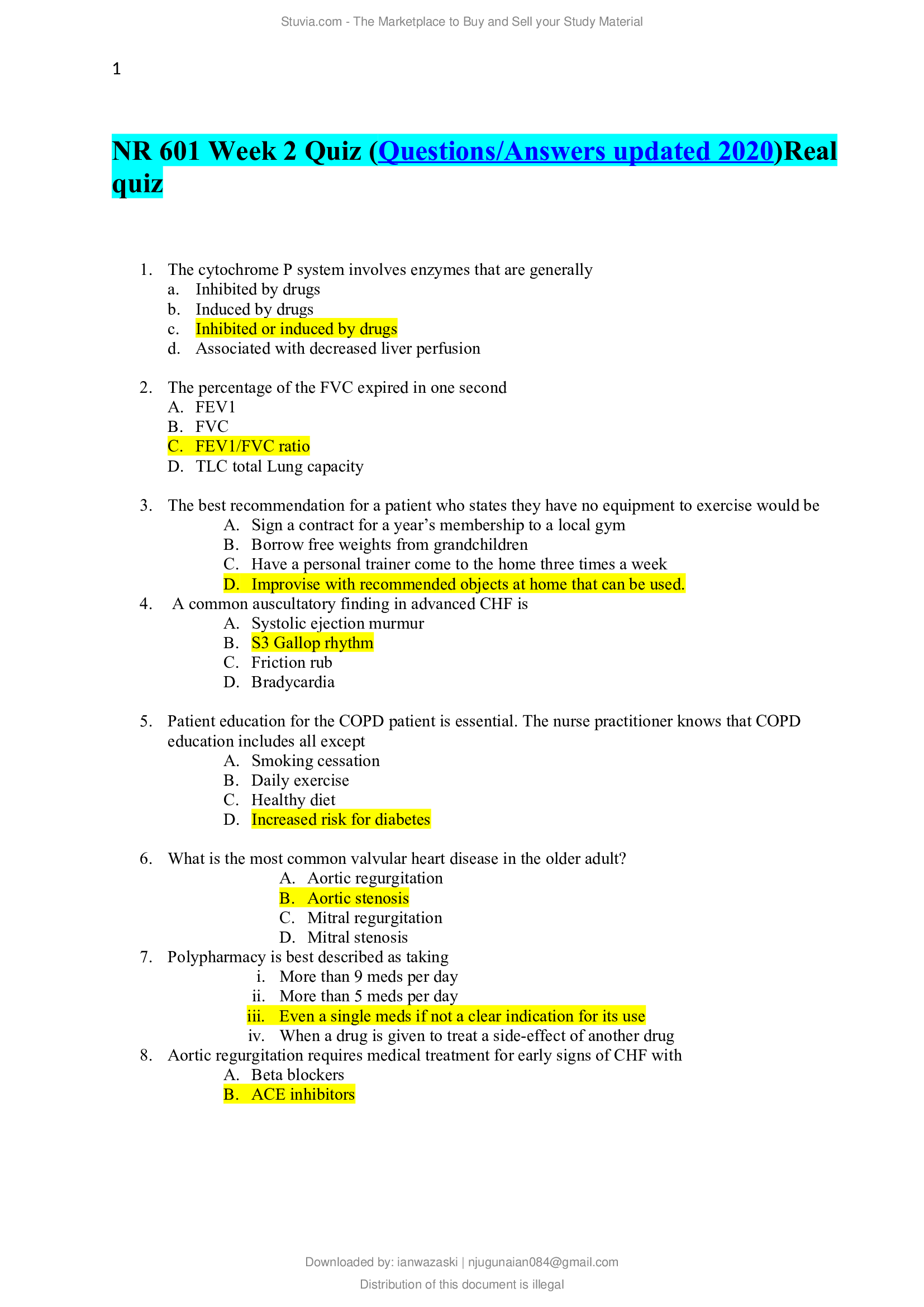 NR 601 Week 2 Quiz (Questions, Answers updated 2020) Real quiz