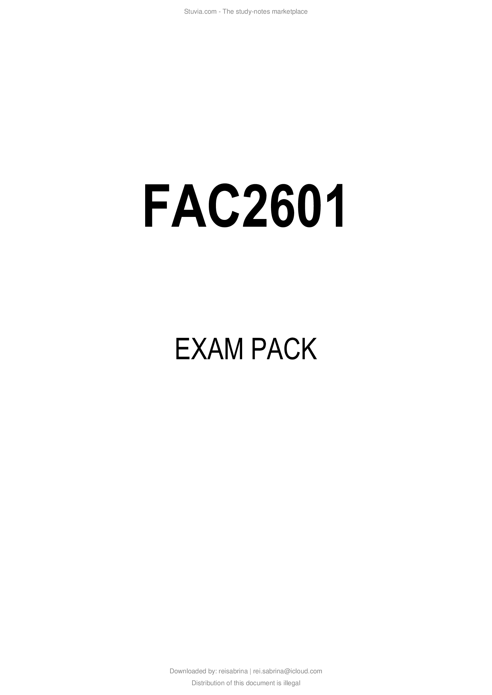 FAC2601 EXAM PACK 2021