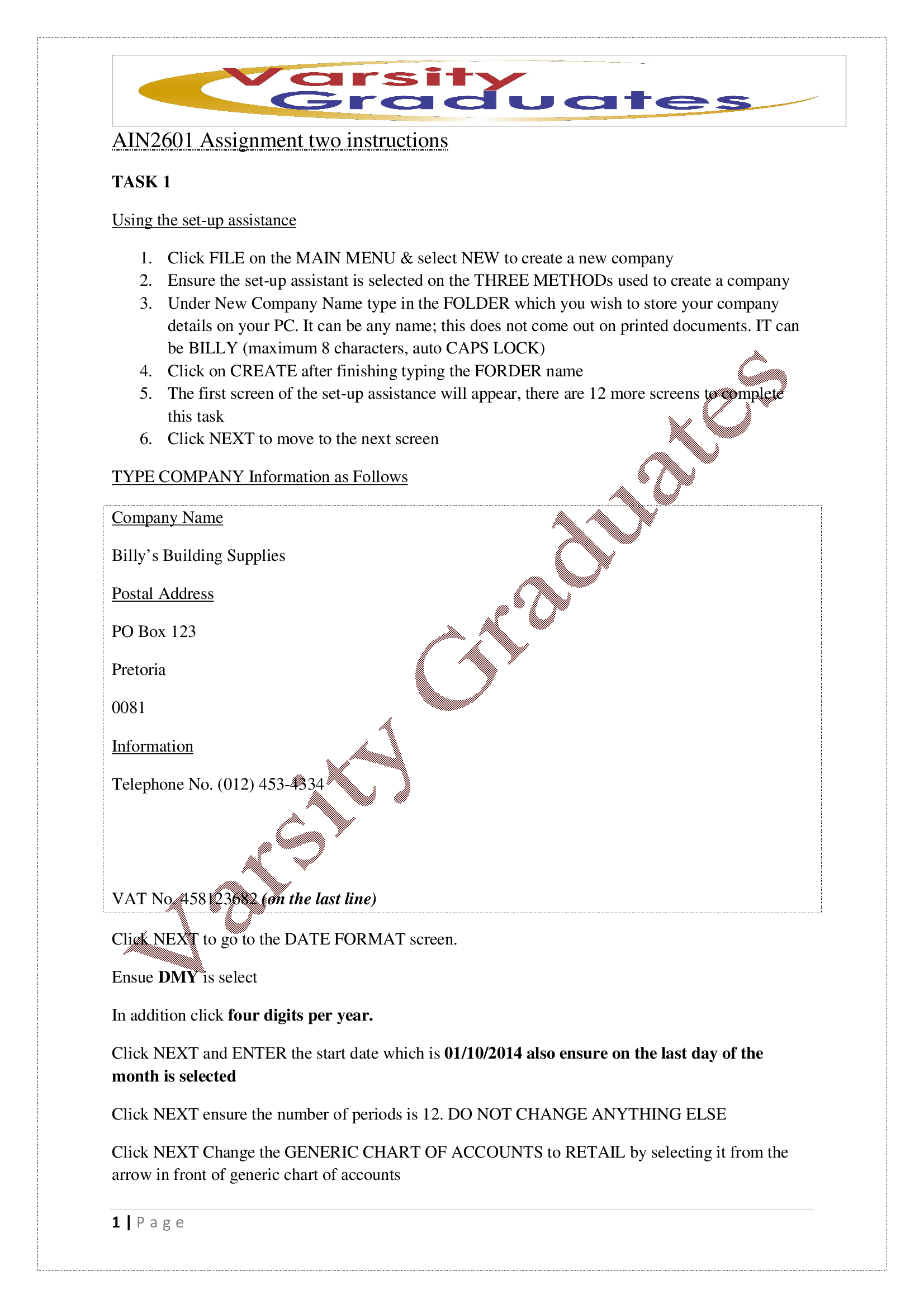 Complete AIN2601 Assignment Two Latest 2021