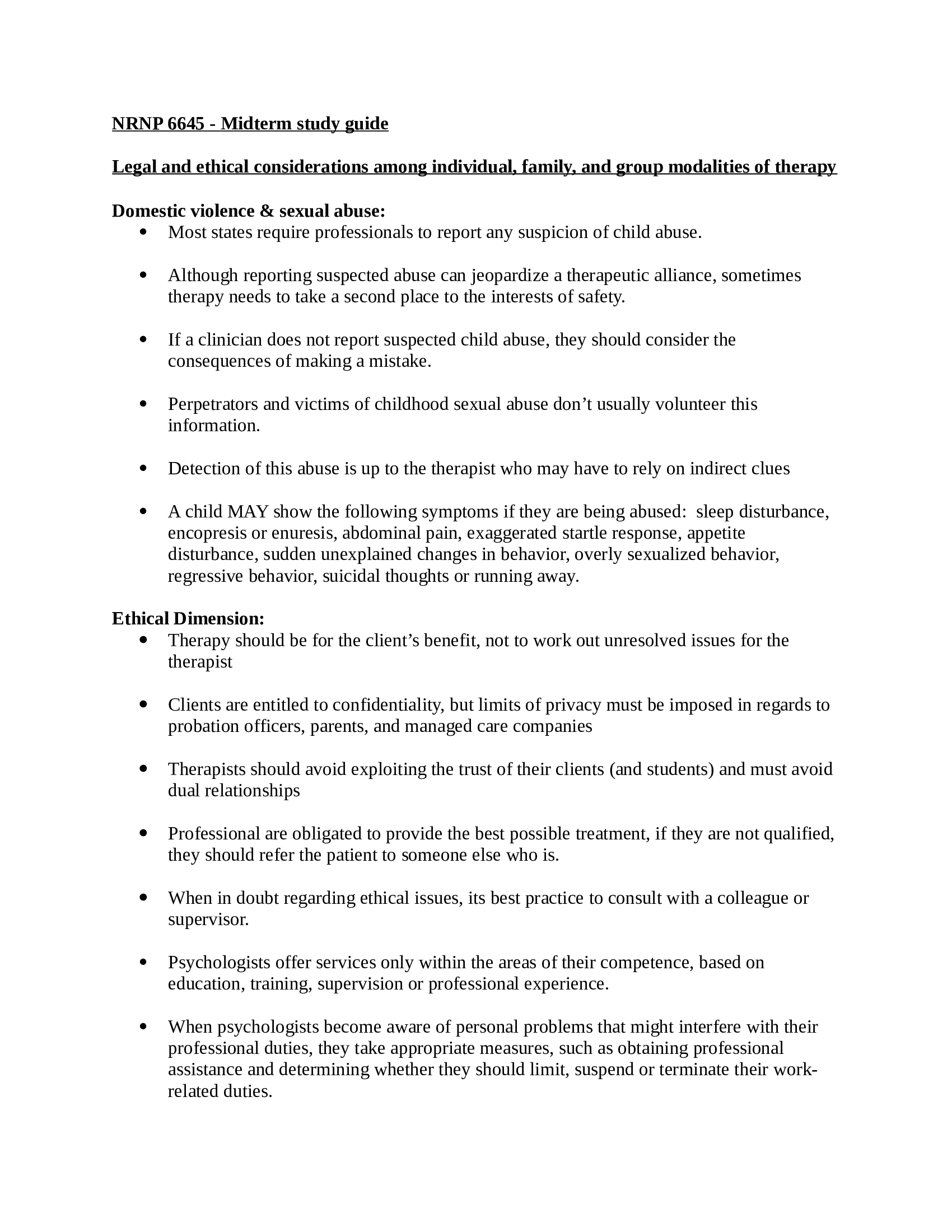 NRNP 6645 MIDTERM REVIEW